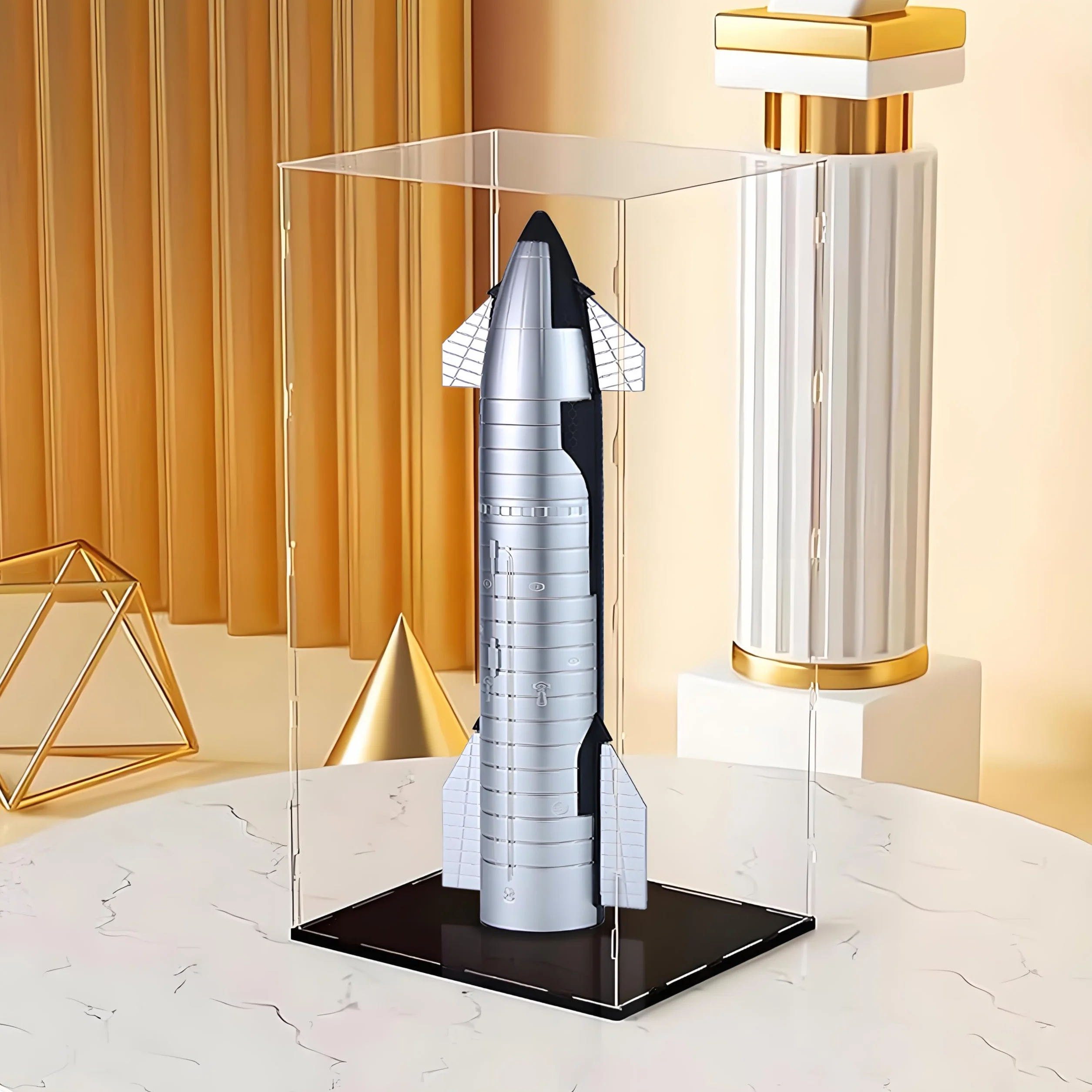 Spacex Starship Rocket Truck Modello in metallo Modello Drago Nave Spaziale Heavy Falcon Rocket Toy Ornamento da scrivania, aerospaziale da collezione