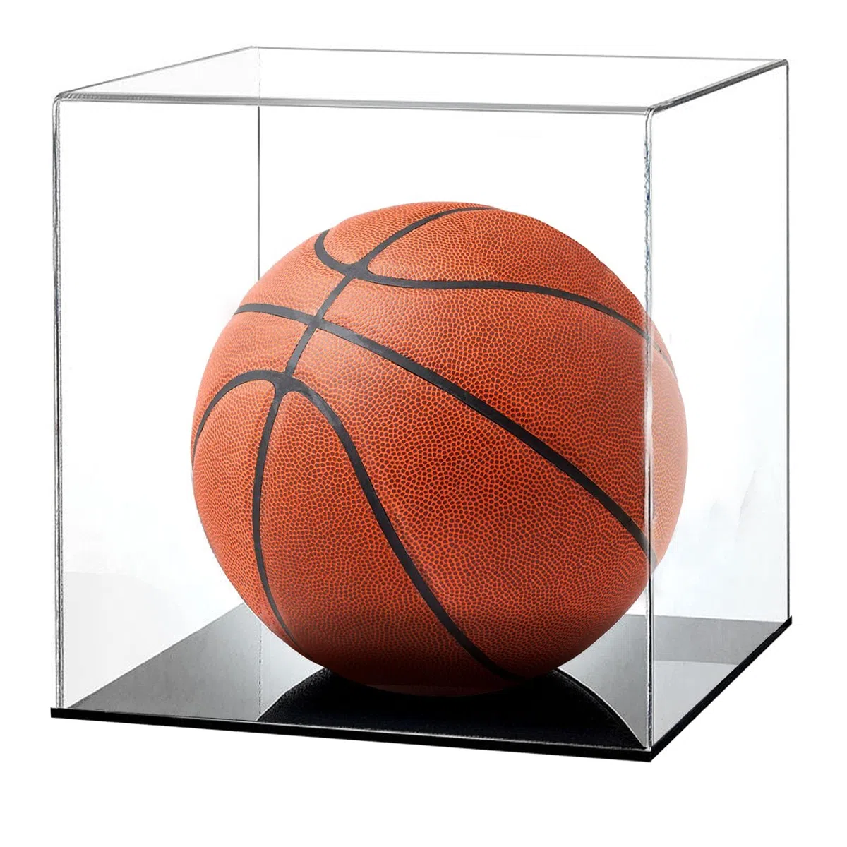AUSTUFF Vetrina trasparente da pallacanestro da calcio, pallacanestro, scarpe da ginnastica espositore in acrilico per cimeli sportivi da collezione grande custodia a cubo per autografi