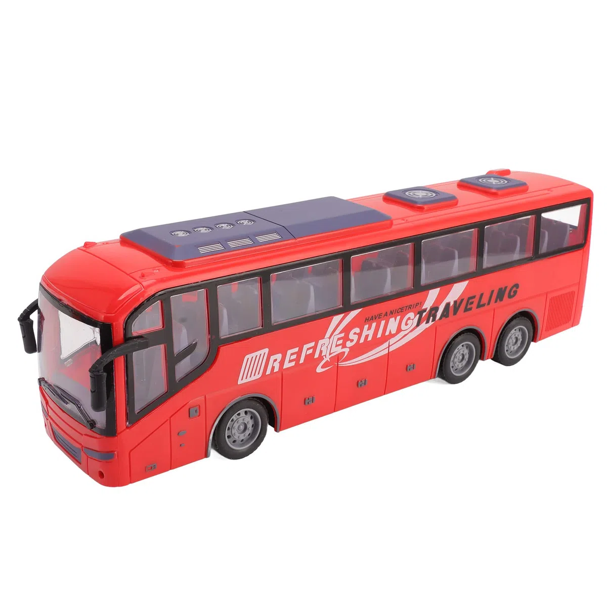 Auto per Autobus Telecomandata, Giocattolo per Autobus Telecomandato 1/30, Modello di Simulazione Wireless Elettrica di Grandi Dimensioni per RC con Telecomando (Viaggio Rosso)