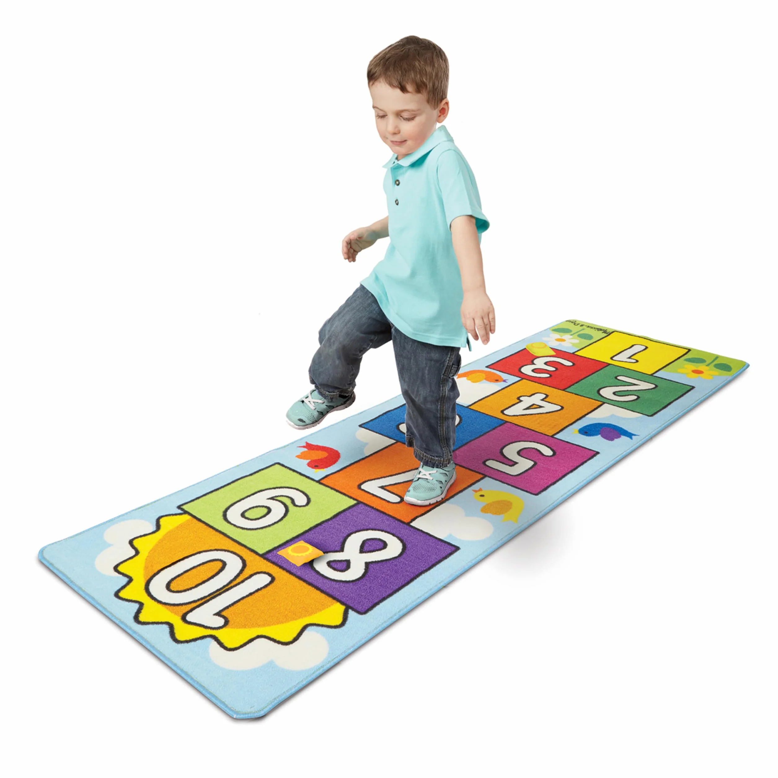 Melissa & Doug- Hop & Count Hopscotch Tappeto (imballaggio frustrato), Cuori, 96152