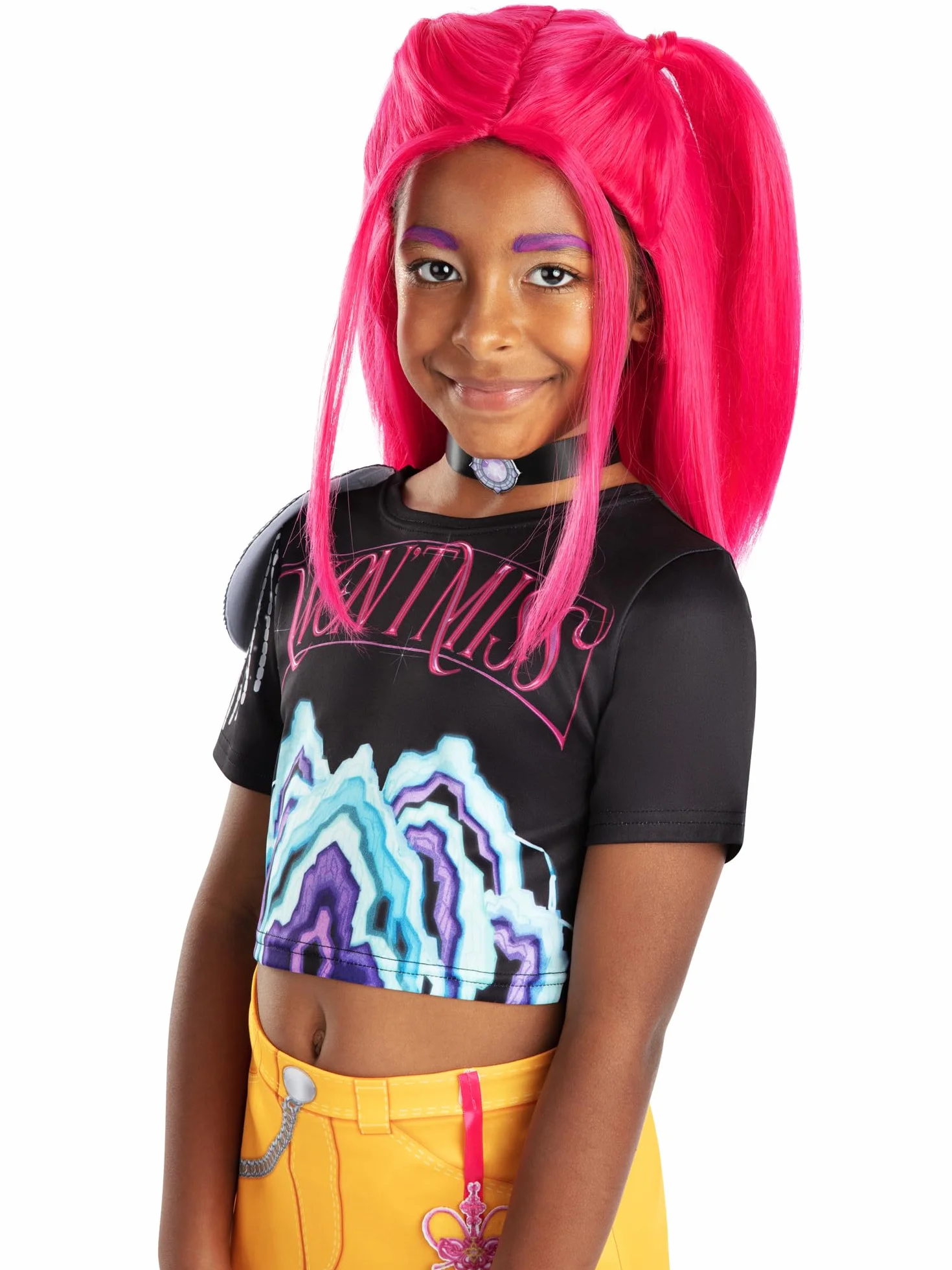 RUBIES PELUCA MIRA per ragazza, ragazze, k-pop- guarda, netflix, parrucca, licenza ufficiale Netflix, demon hunters, huntrix, per carnevale, feste e cosplay