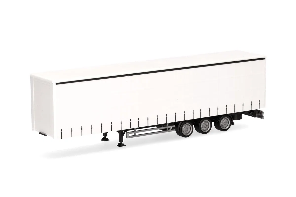 herpa Semirimorchio per tende low-liner, 3 assi, telaio in miniatura in scala 1:87, da collezione, made in Germany, plastica
