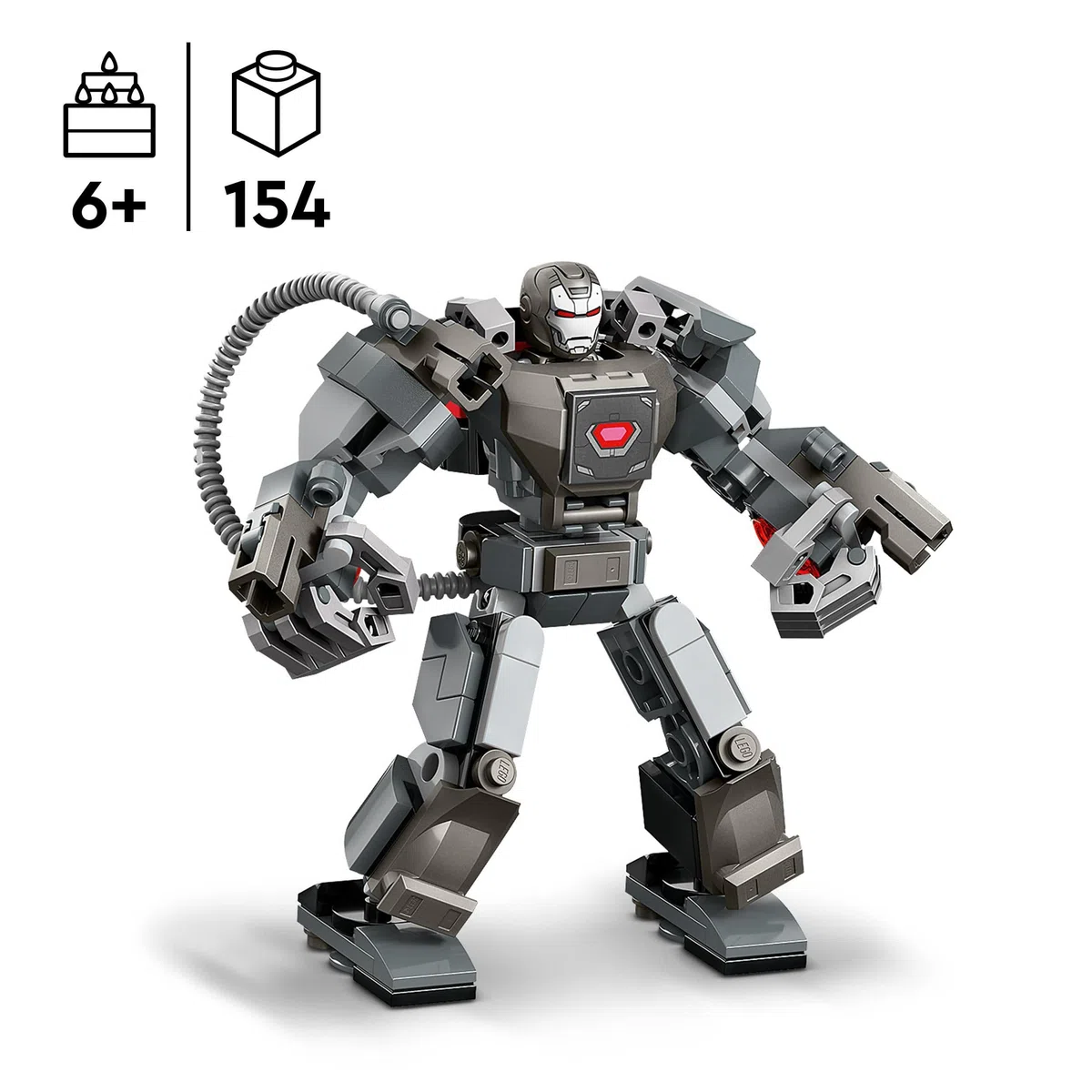 LEGO | Marvel Mech di War Machine, Giocattolo Action Figure da Costruire, Gioco per Bambini e Bambine da 6 Anni con 3 Shooter, Personaggio Leggendario del MCU, Regalo di Compleanno da Supereroi 76277