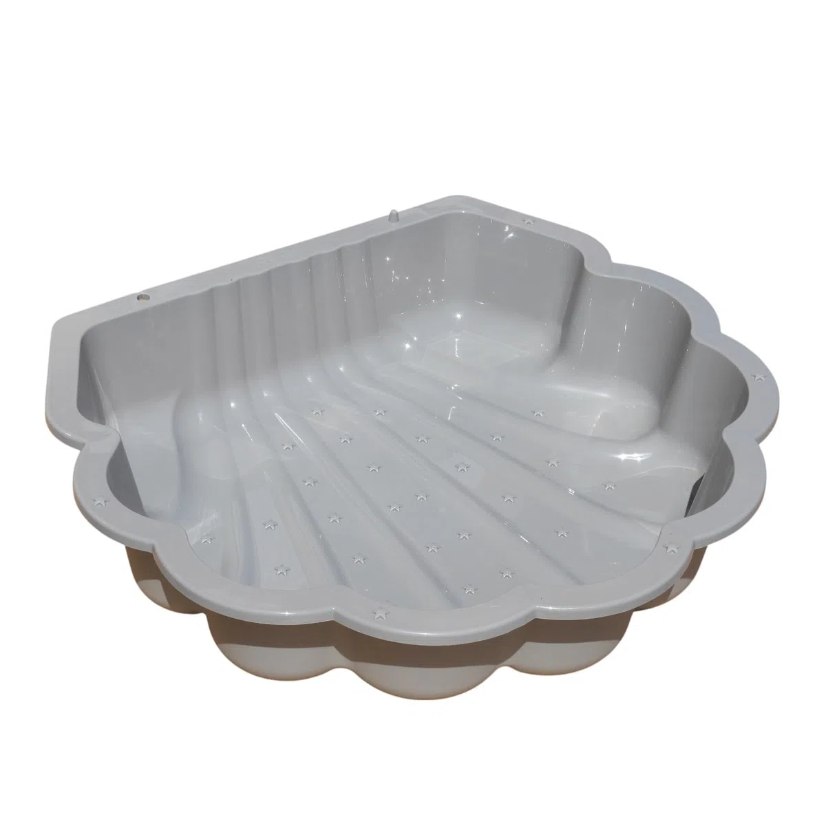 Conchiglia per sabbia e acqua, per bambini e animali, 86 cm, resistente, sicura e semplice, sabbiera senza copertura, 1 pezzo, grigio chiaro