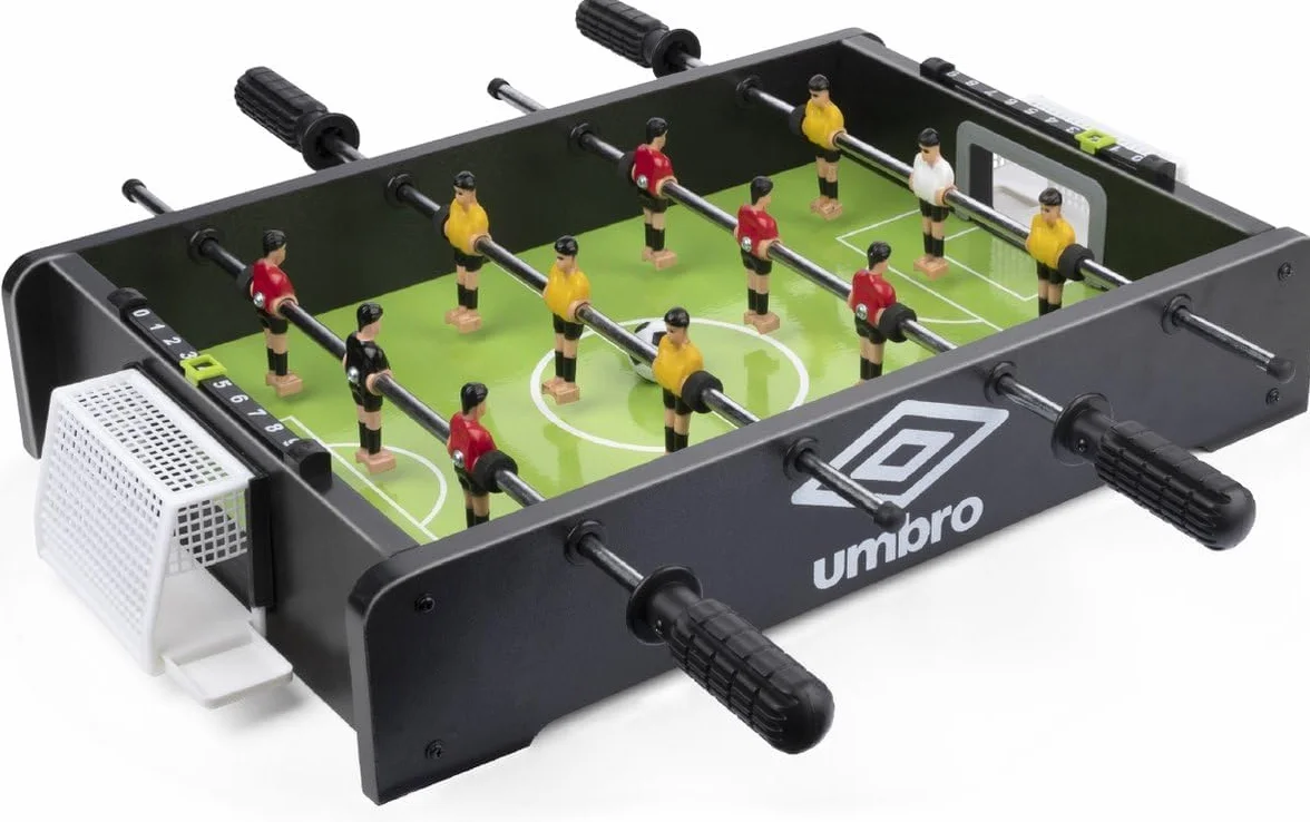 Umbro Calcio balilla – con 12 giocatori – Include 2 palline da calcio – Nero
