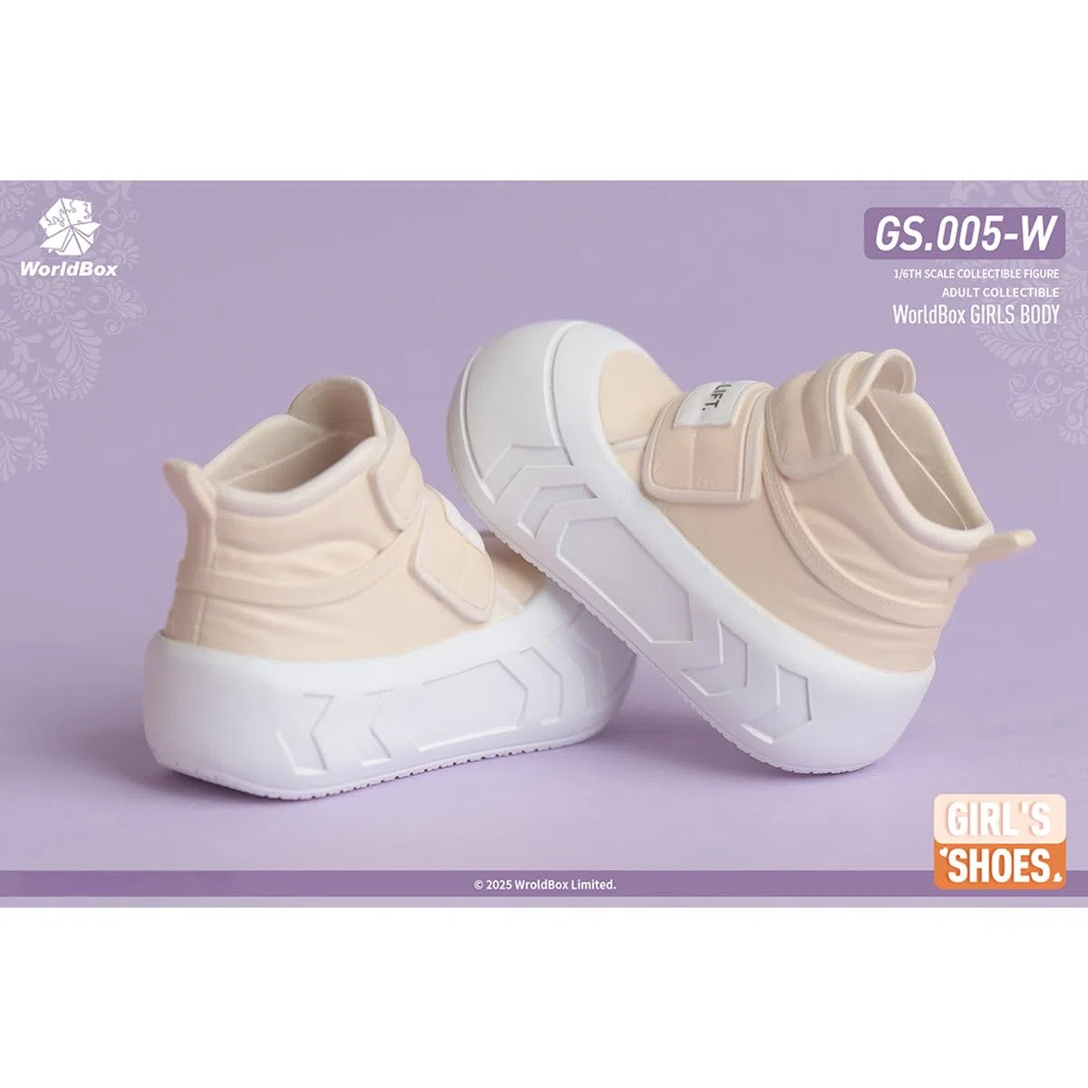 HiPlay Worldbox Scarpe da Donna Stivali Beige Accessorio per Bambola Adatto a Figure in Scala 1/6 12 Pollici