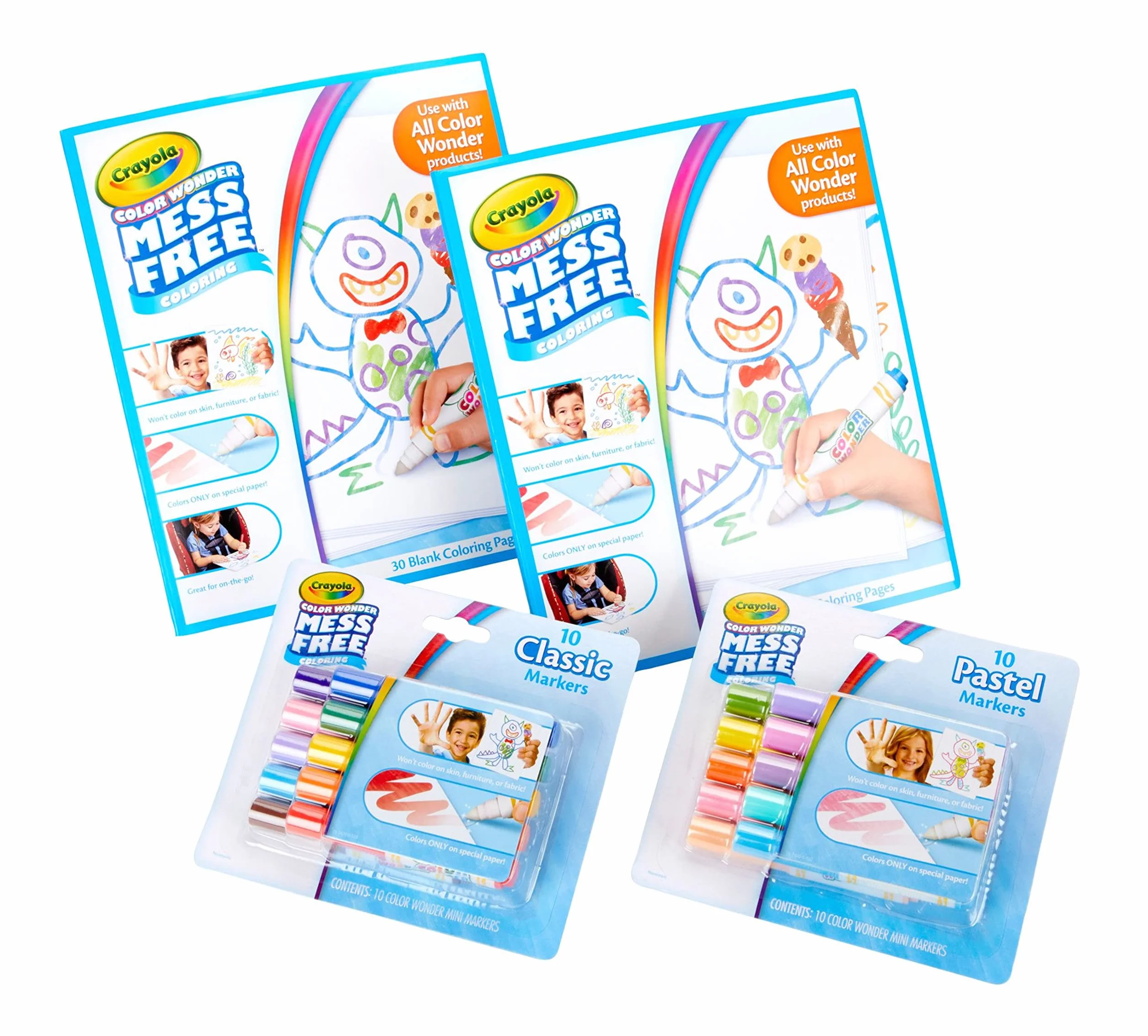 CRAYOLA Color Wonder - Colori Senza Macchia per Bambini, 20 Pennarelli Magici e 60 Fogli di Carta Speciale, Kit Creativo e Ricarica per Linea Color Wonder, Idea Regalo dai 3 Anni, 75-1843