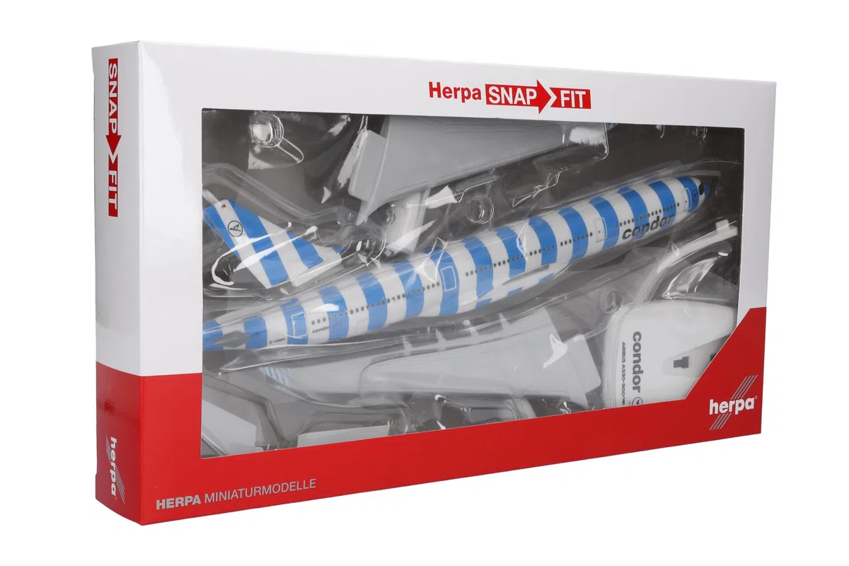 Herpa Modellino Aereo Condor Airbus A330-900neo "Sea" Miniatura in scala 1:200, pezzo da collezione, modello con supporto, plastica