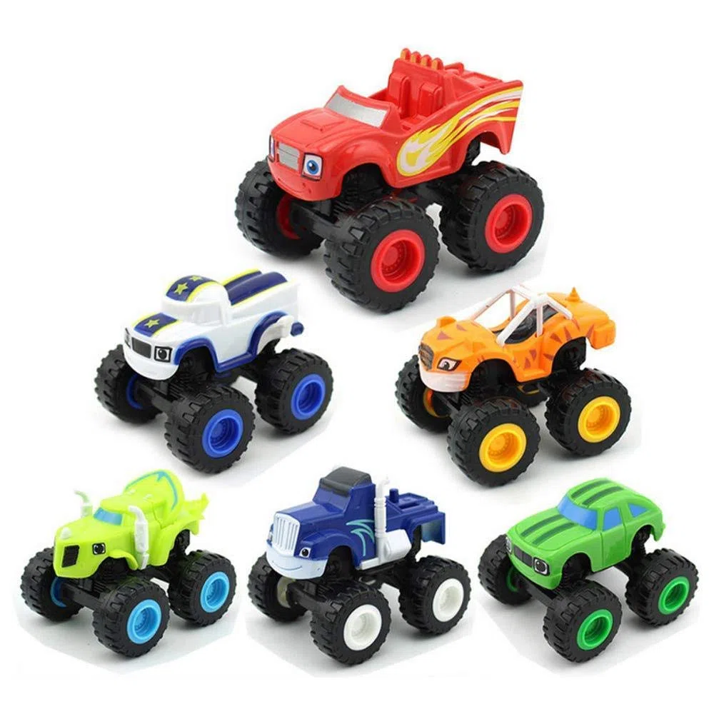 Nickelodeon Blaze & The Monster Machines – Monster Machines Giocattoli Scooter Auto – Crusher Truck Veicoli Giocattoli Regali per Bambini – Confezione da 6
