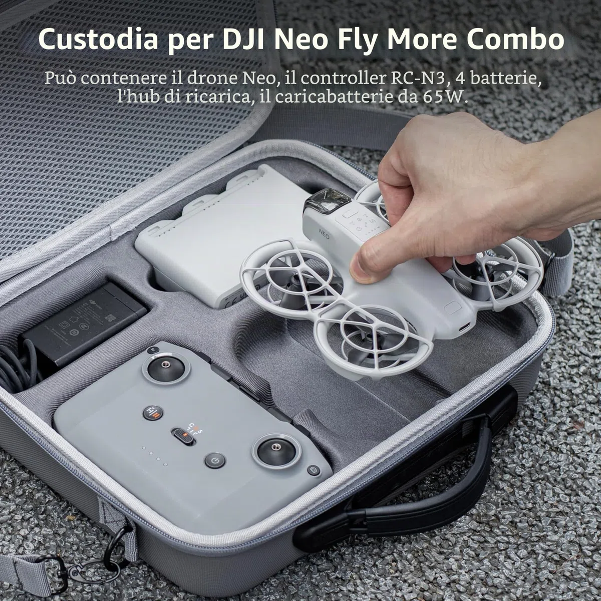 STARTRC Drone Neo RC-N3 Custodia, borsa protettiva portatile in PU per DJI Neo Fly More Combo Accessories, compatibile per DJI Neo 3 x batteria(Non compatibile con NEO2)