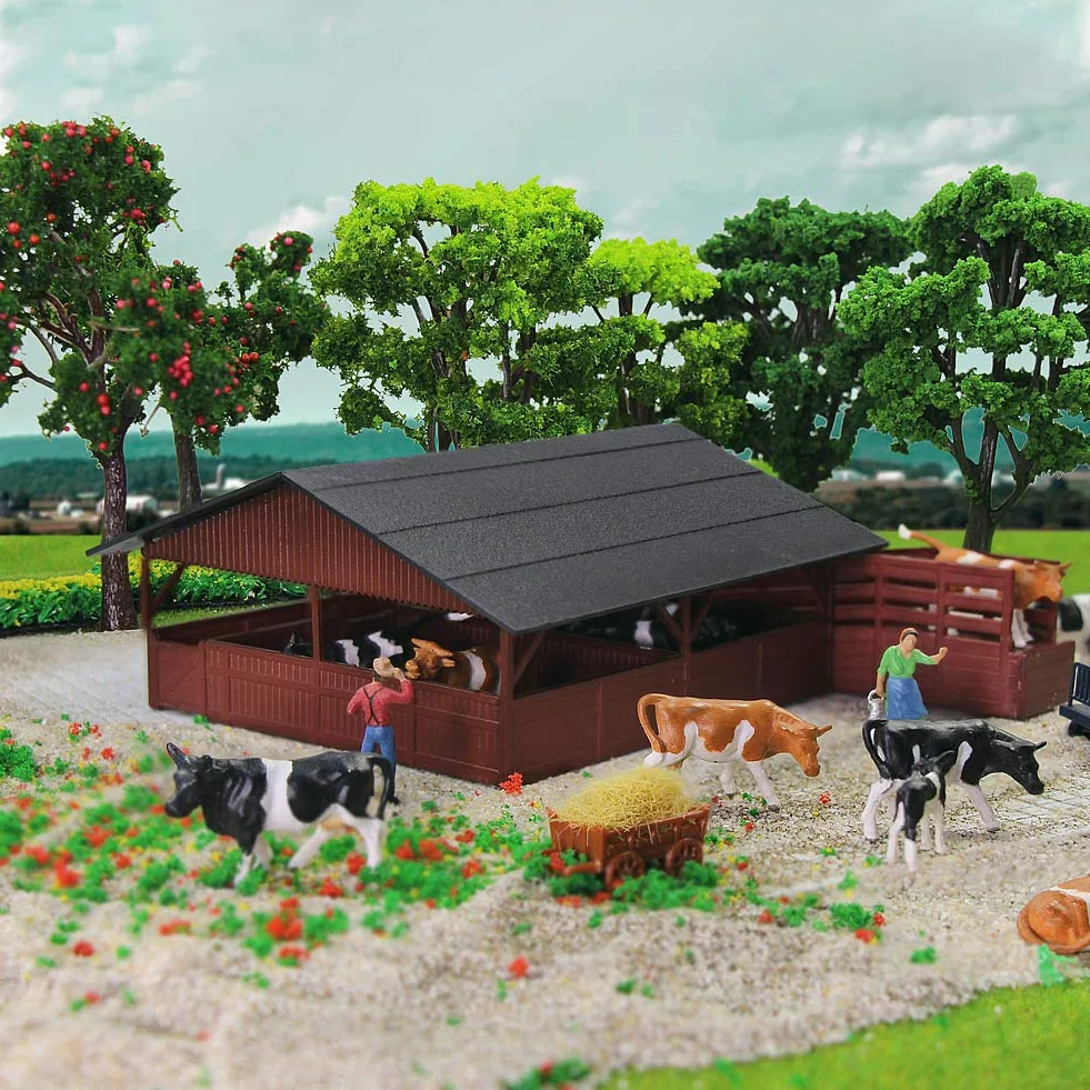 Evemodel 36Pz Dipinte Animali Fattoria Dipinte Verniciata Treno Modello Decorare 1:87 Scala Ho Verniciata