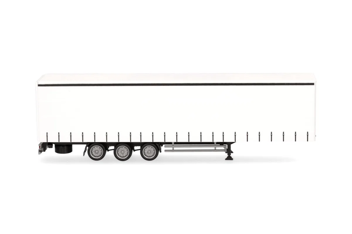 herpa Semirimorchio per tende low-liner, 3 assi, telaio in miniatura in scala 1:87, da collezione, made in Germany, plastica