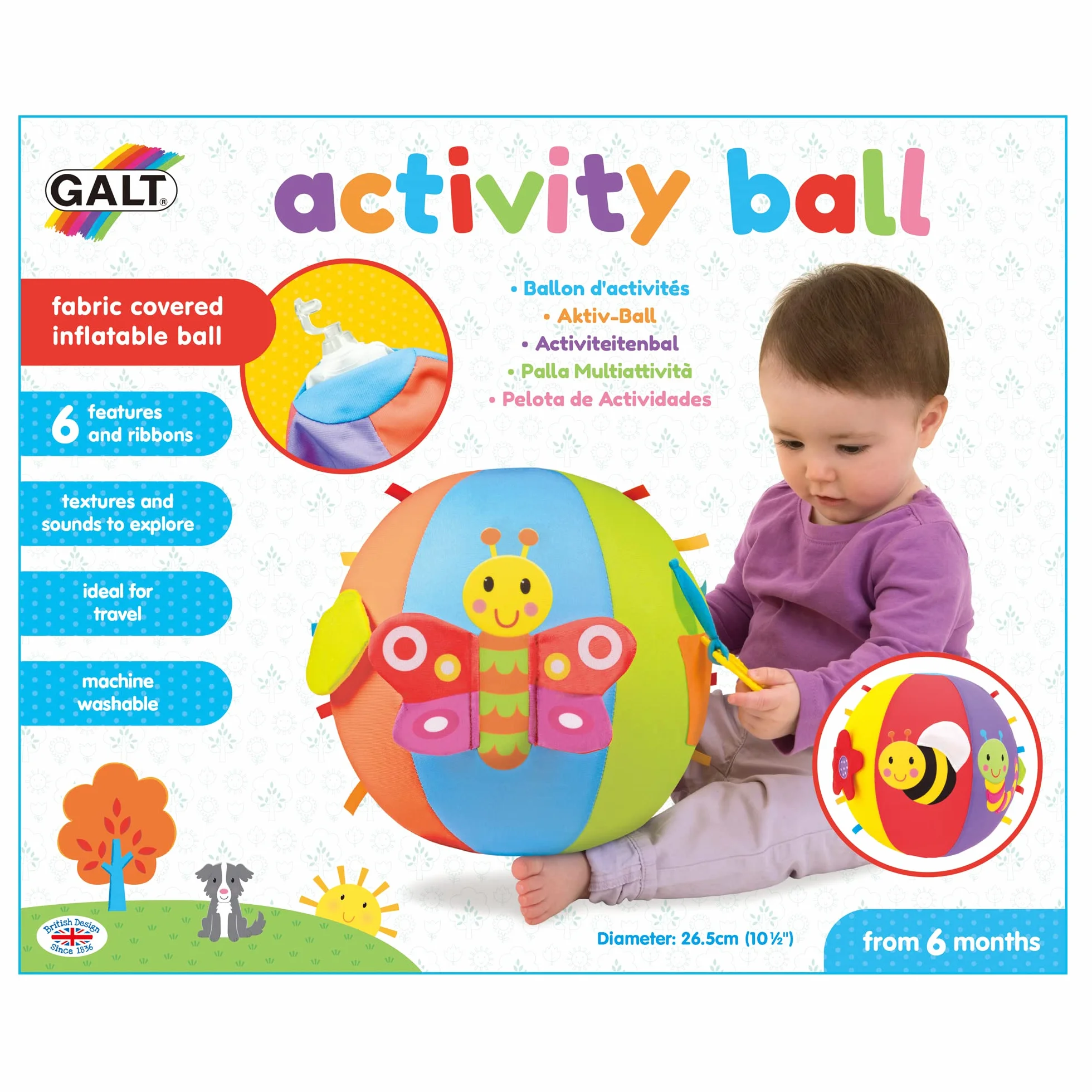 Galt Toys, palla di attività, giocattoli sensoriali per bambini, dai 6 mesi in su