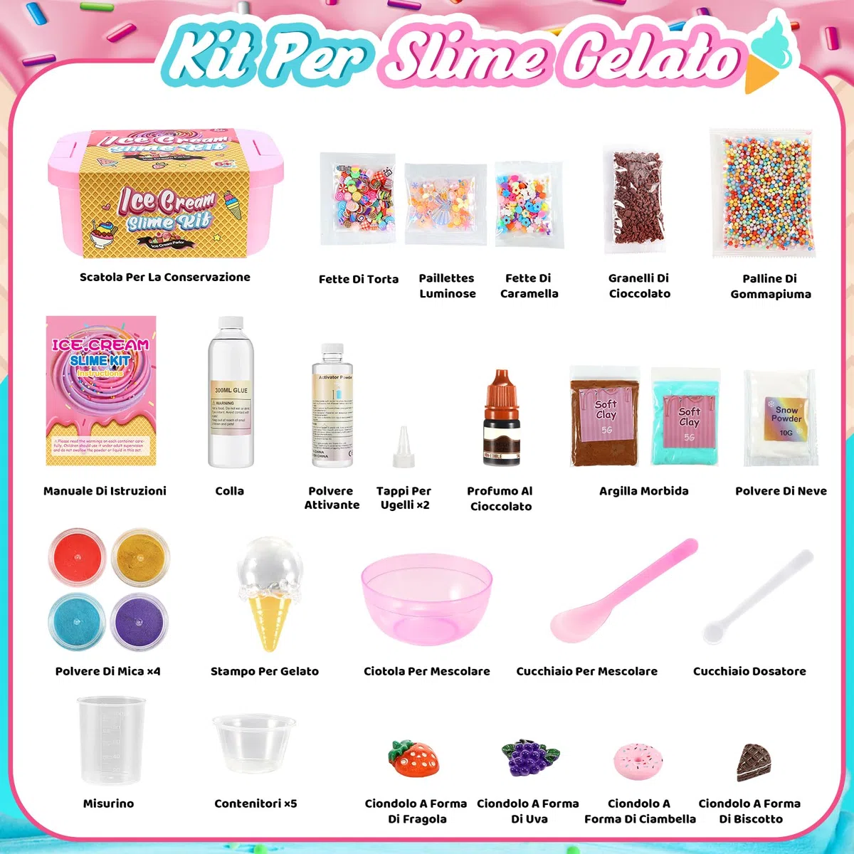 Adeokay Slime per Bambini, Giochi 6 7 8 9 10 11 12 Anni, Femmina Fluffy Regalo Giocattoli Bimba, Kit Lavoretti Creativi, Medio