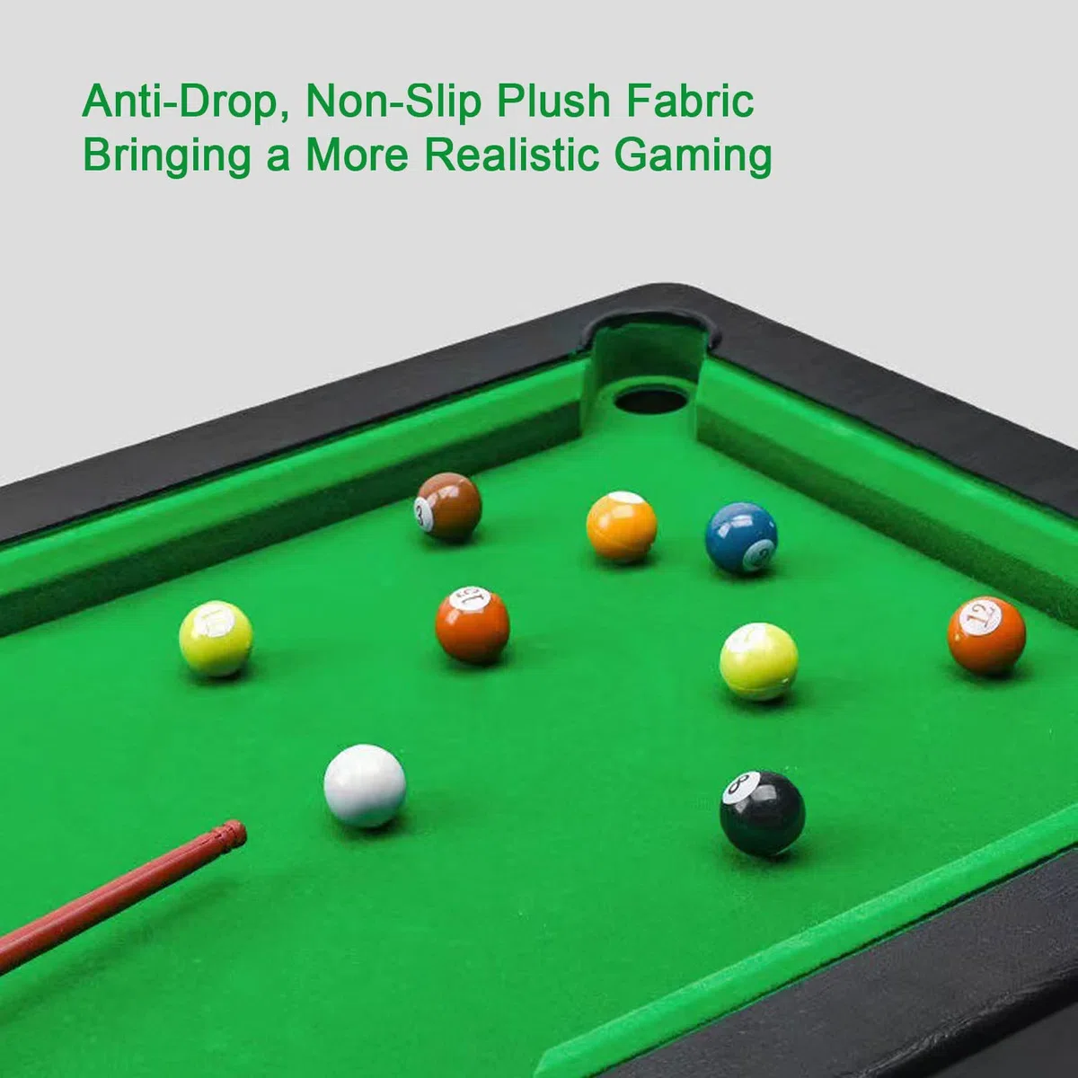 YumSur Mini Pool Table Game,Billiards Table Pool Table Set 11 Balls 2 Cues and 1 Triangle,Portable Games Table Game,Stress Relief Tabletop Snooker Game Set Kids and Adults,GREEN