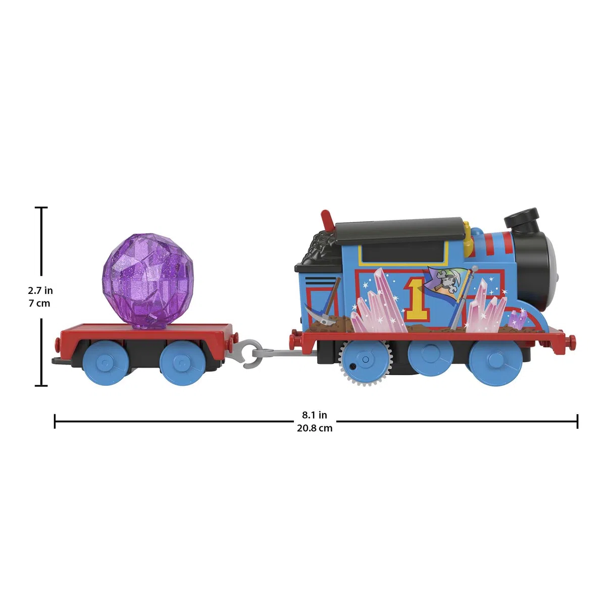 Fisher-Price - Il Trenino Thomas, Set Avventura nelle Grotte di Cristallo, con Trenino Thomas motorizzato e Ponte Mobile, 9 Pezzi e 2,5 Metri di Pista, Giocattolo per Bambini 3+ Anni, HMC28