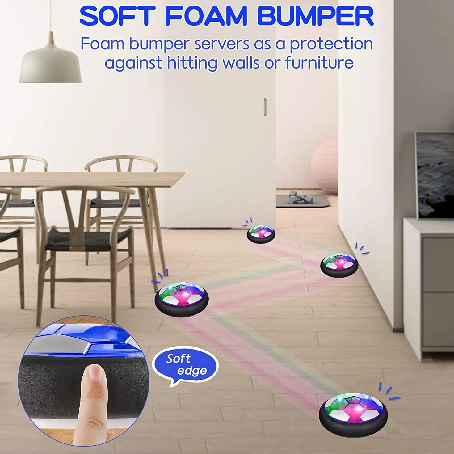 NIWWIN Set da calcio a LED ad aria, set da hockey, giocattoli da calcio per interni, giochi di calcio - Regali per ragazzi bambini 3 4 5 6 7 8 9 10 anni giocattoli