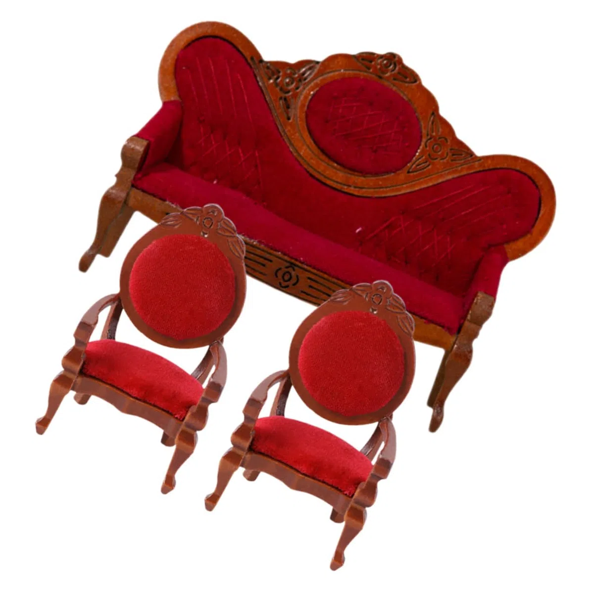 12, Decorazione Soggiorno Mini Divanetto e Poltrone Vintage, Mobili Minuscoli per Accessori Casa Bambole