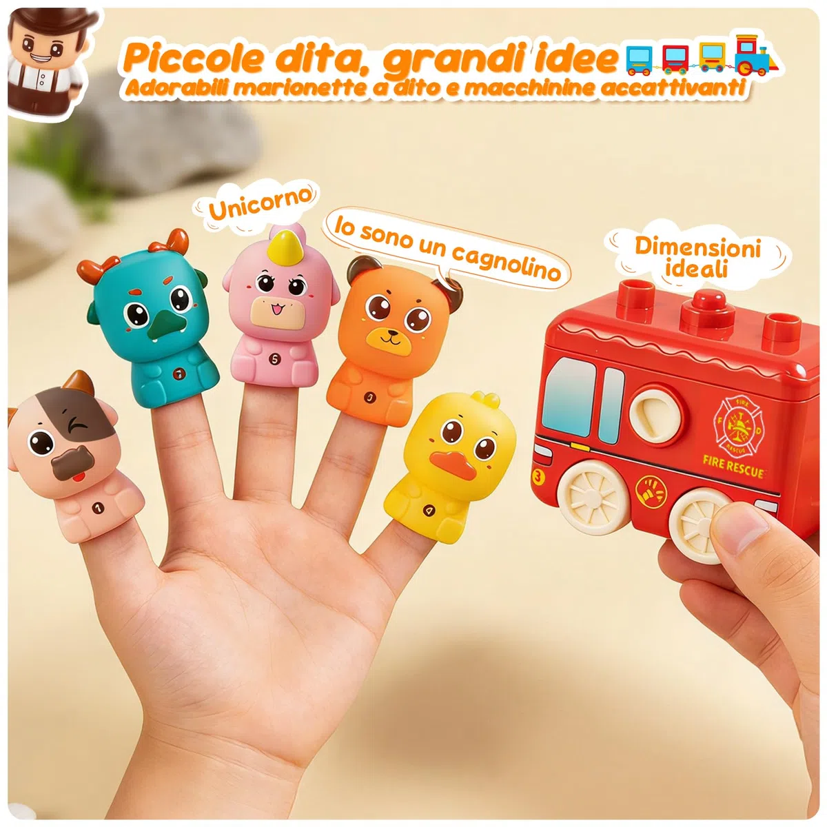 Giochi Montessori 2 Anni Treno Giocattolo Fattoria Animali Bambini,Giocattolo Educativo con Mangiafavoledi per Contare,Impilare,Abbinare e Ordinare Regalo per Bambini di 2, 3 e 4 Anni