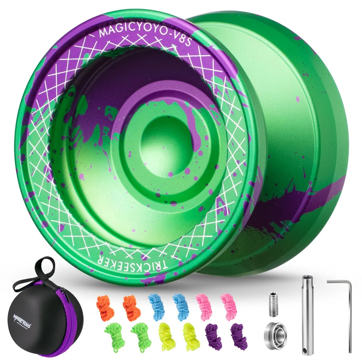 MAGICYOYO Yoyo V8S Yoyo professionale Finger Spin per principianti e giocatori avanzati, Yo Yo reattivo per bambini 8-12 o superiore, in lega di alluminio resistente trucchi non rispondenti Yo-Yo