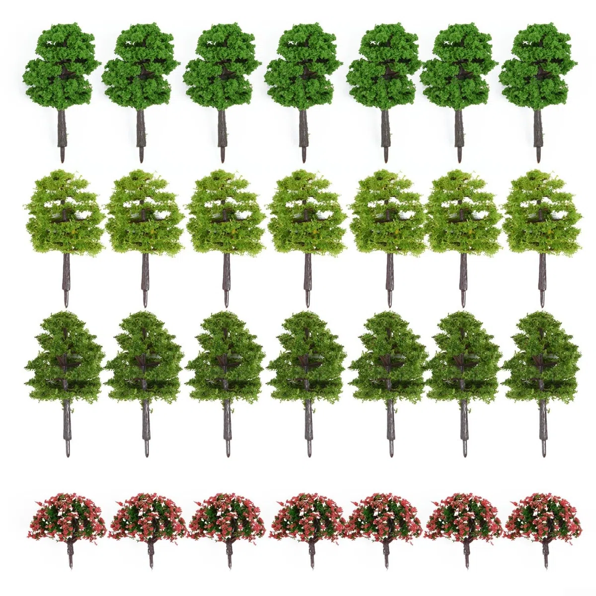 Collezione di 70 alberi modello per HO Z TT Scale Train Layout e paesaggio giardino