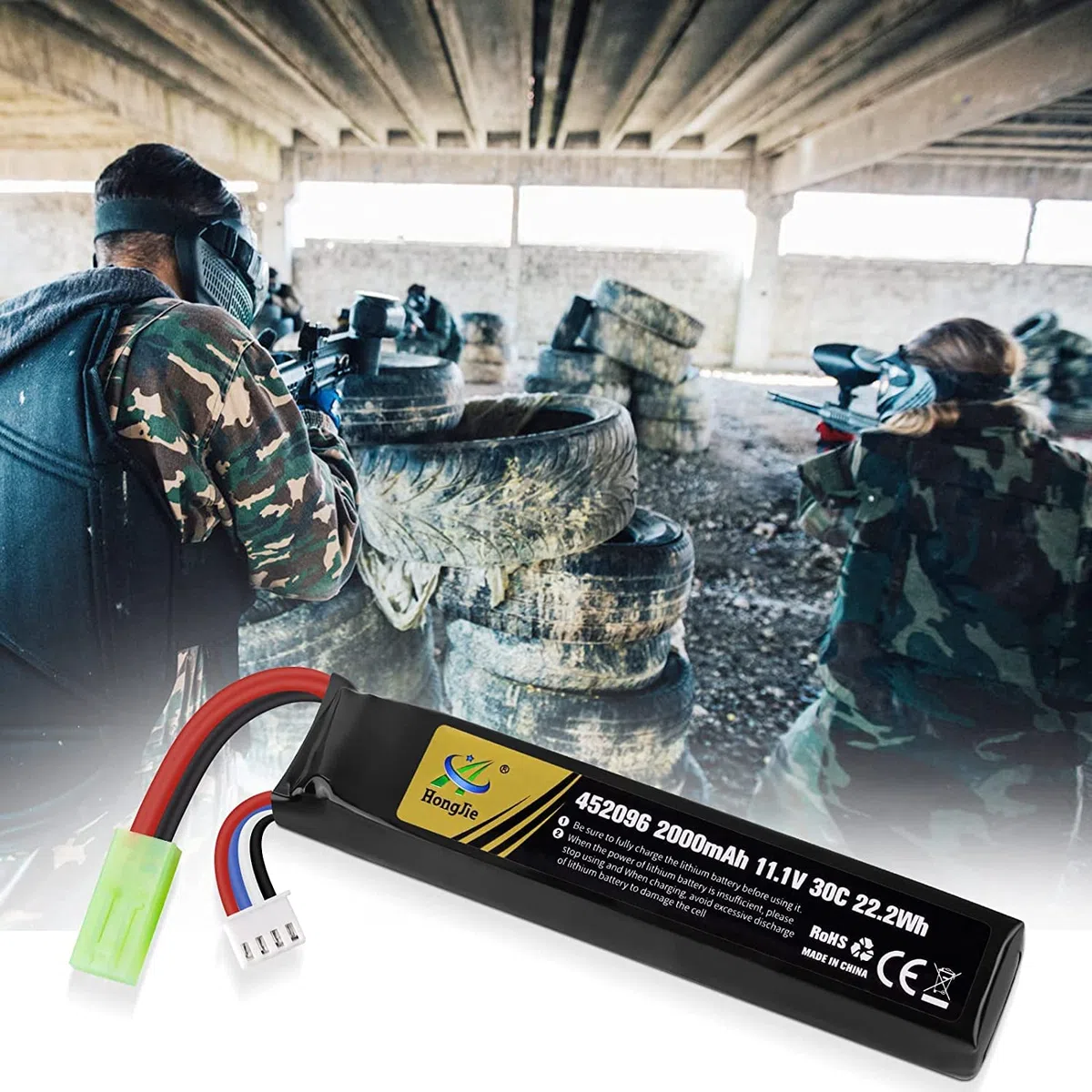 Batteria 11.1V Lipo 2000mAh Softair Batteria Ricaricabile RC 30C Tamiya Spina + Caricatore USB Set per Telecomando Airsoft Fucile Giocattoli