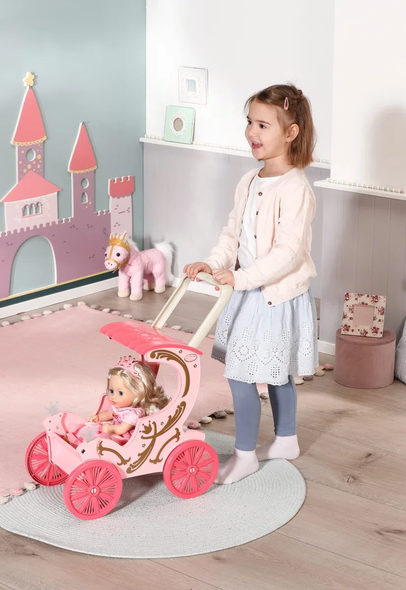 Baby Annabell Carrozza e Pony - per Bambole da 36 e 43 cm - La Carrozza Include Effetti di Luce, Maniglia/Imbracatura Rimovibile - Funziona con Pile - per Bambini e Bambine da 1 Anno in su