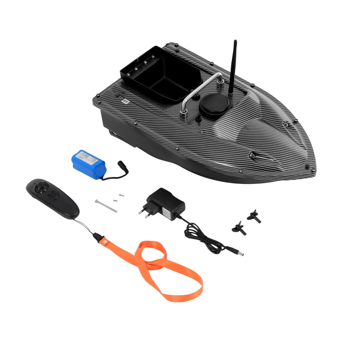 Barca per esche da pesca da 500 m, con luci LED, in acciaio inox ABS, posizionamento con luce notturna, barca per esche da pesca, barca da pesca con telecomando, per lanciare in fiumi, laghi o acque