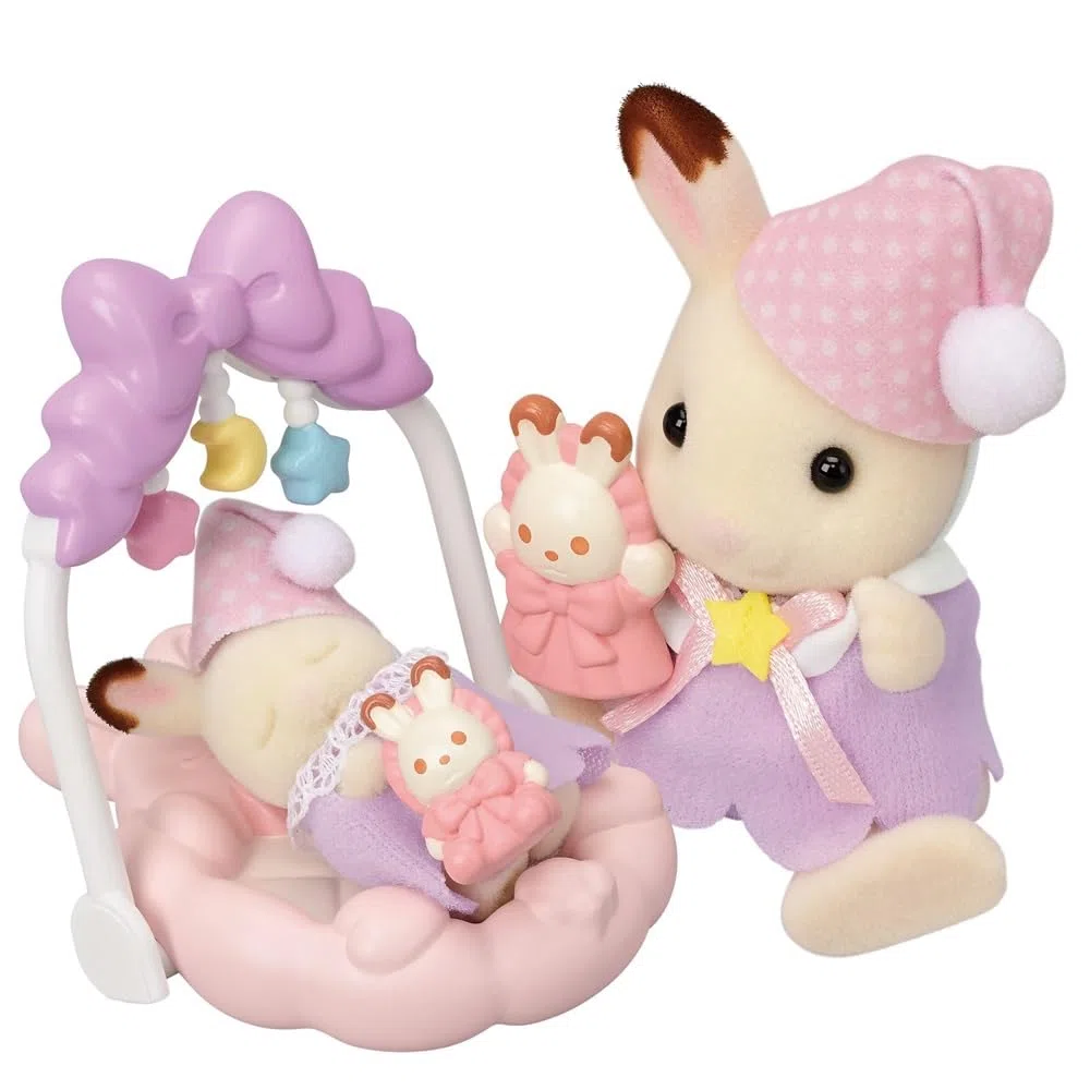 Le coucher des soeurs Lapin Chocolat - SYLVANIAN FAMILIES - 5806