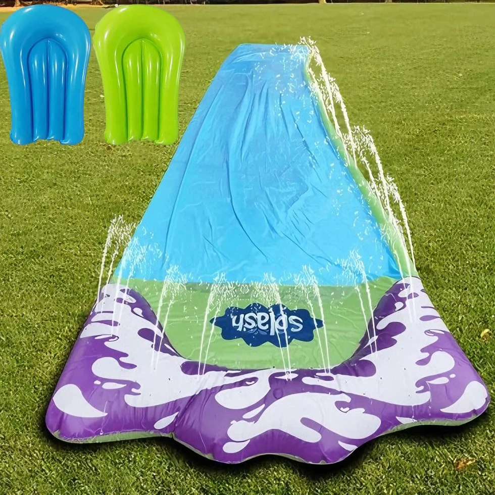 Scivolo d'Acqua da Giardino per Bambini – Scivolo Gonfiabile da 480 Cm (15,8 Piedi) con 2 Bodyboard, Spruzzatore Integrato E Tanto Divertimento per Bambini E Adulti (Uso Esterno)