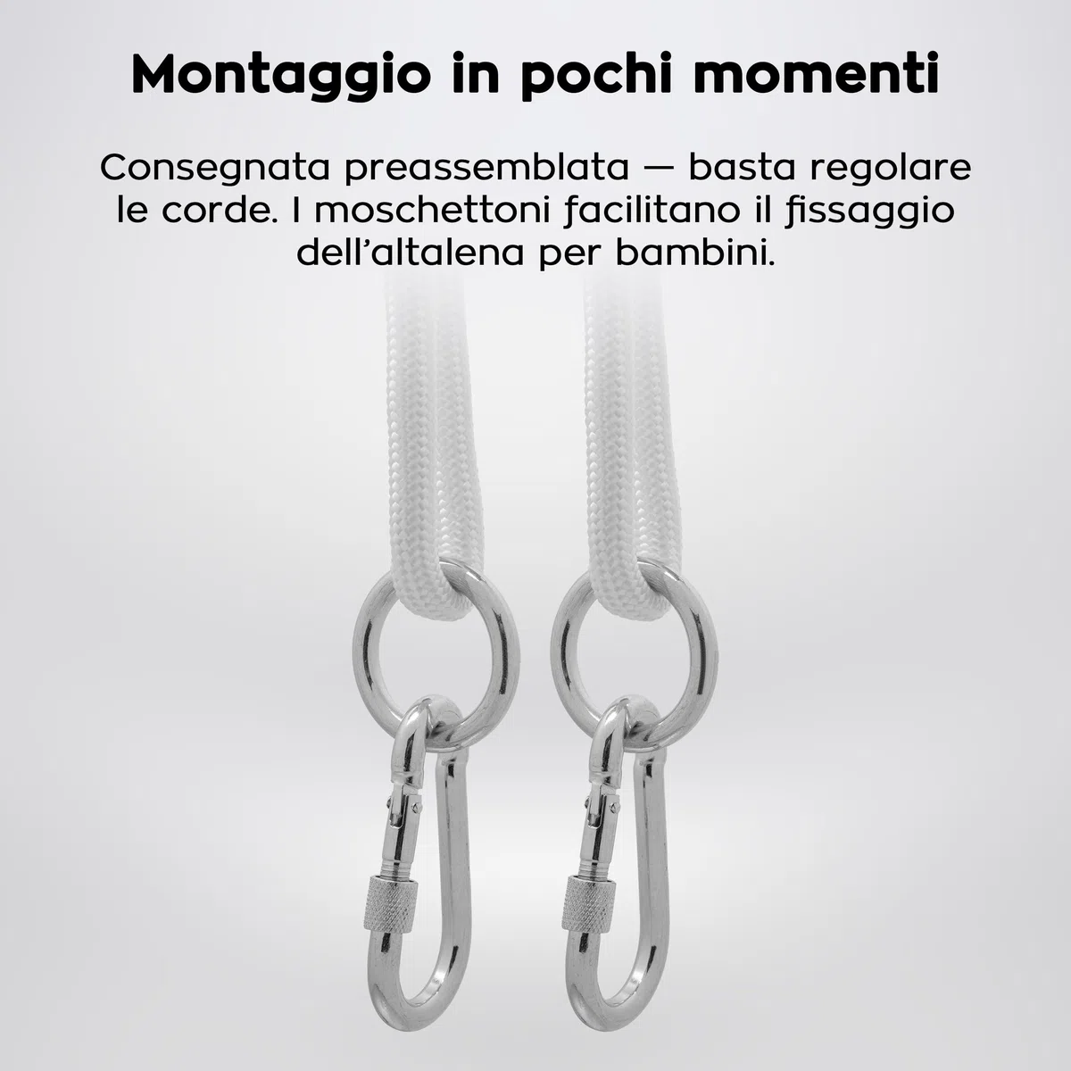 Tulano Hop 30 Altalena per bambini 6-36 mesi - Per interno ed esterno - Con cintura di sicurezza e cuscino - In legno e cotone - Facile da installare - Resistente fino a 36 kg – Grigio