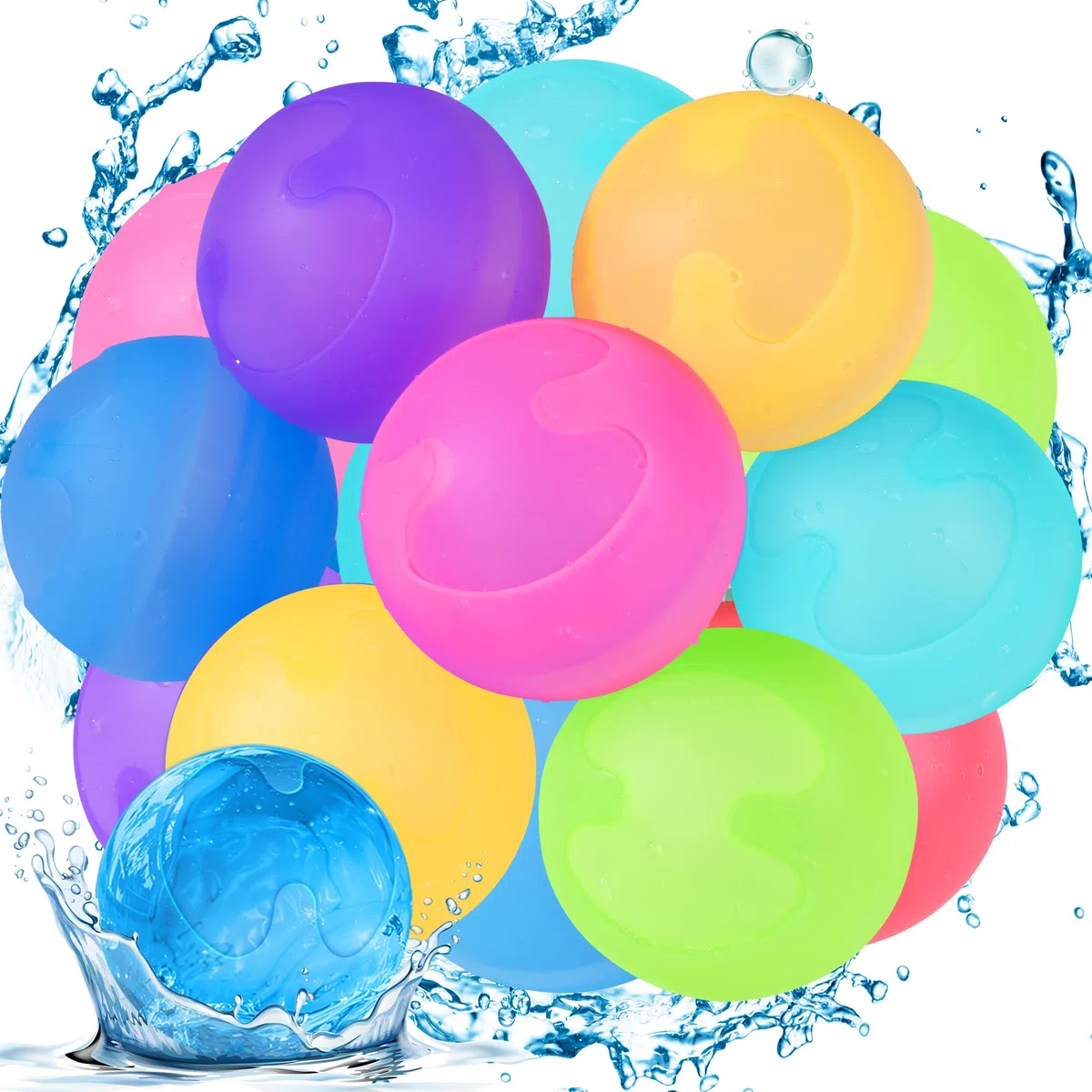12 Pezzi Palloncini D'acqua Riutilizzabili, Palloncini D'acqua Autosigillanti e Riempimento Rapido, Pallone D'acqua Non Magnetico per Giochi Estate Bambini e Adulti All'aperto, Giardini,Spiaggia Feste