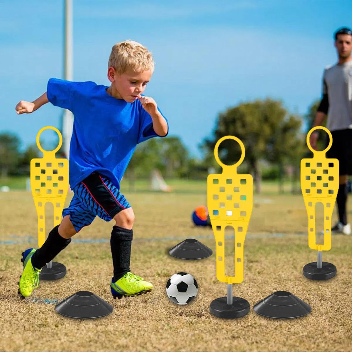 Attrezzatura Per Calcio | Sagome Allenamento Calcio | Kit Gioco Ostacoli Educativo Bambini Attività Multiplayer Da Esterno Casa Palestra Giardino