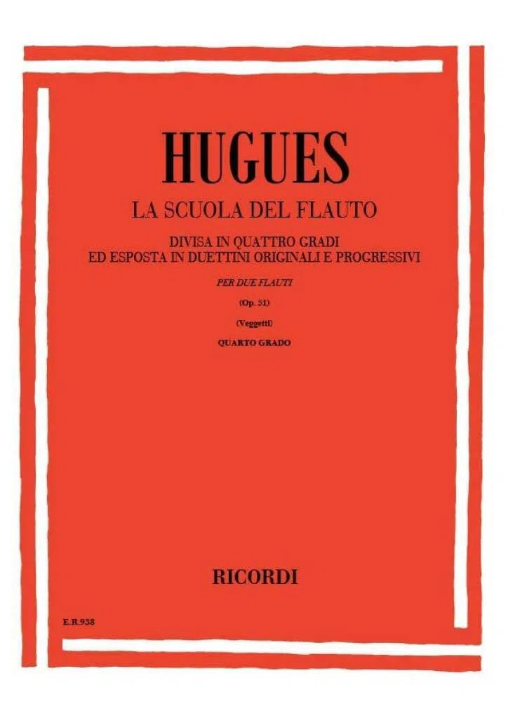 La Scuola del Flauto: Op 51, IV Grado per Due Flauti | Luigi Hugues | Duetti Progressivi Metodo Didattico Livello Intermedio Avanzato per Studio e Repertorio Classico Flauto per Flautisti e Insegnanti