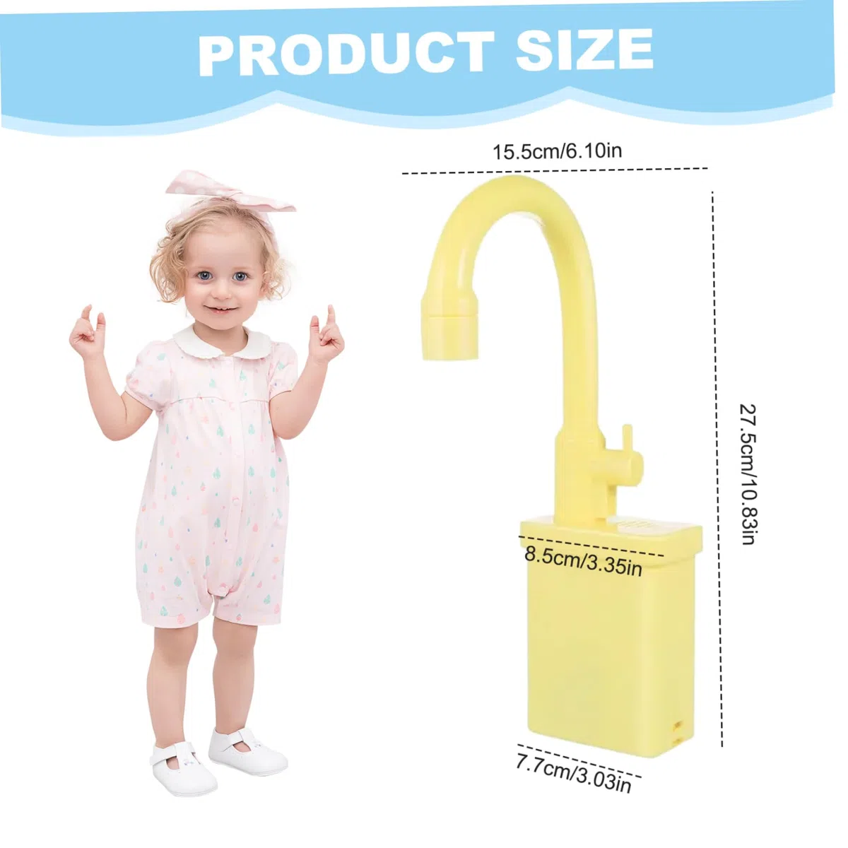Rubinetto per lavandino da gioco - Rubinetto di ricambio in plastica per lavandino da gioco, 6, 1x10, 8 Accessorio per casetta da per bambini e bambine, Giallo