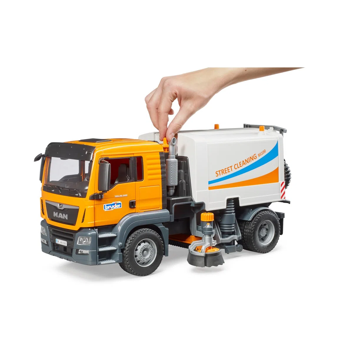 bruder 03780 - Autocarro MAN TGS pulizia strade, spazzatrice, raccolta rifiuti, veicolo