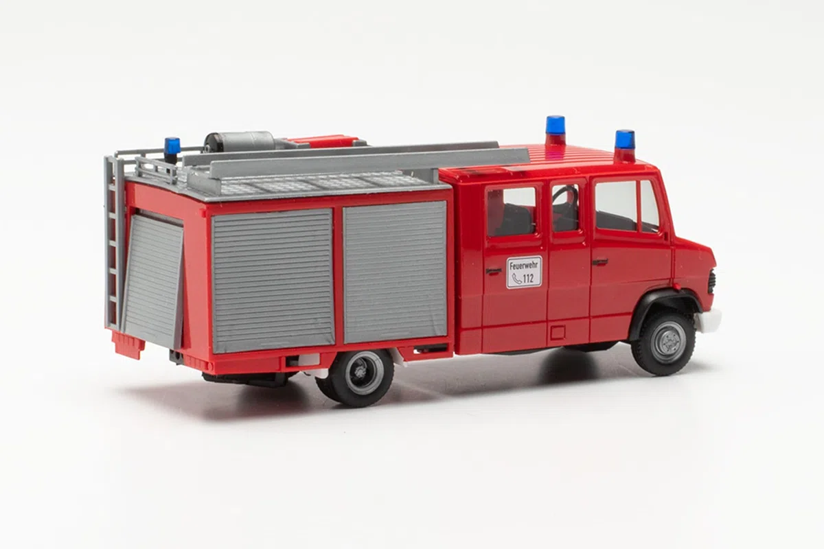 Herpa Basic modello di camion Mercedes-Benz T2 LF 8/6 "vigili del fuoco", in scala 1:87, modello base economico, tedesco, statuetta plastica