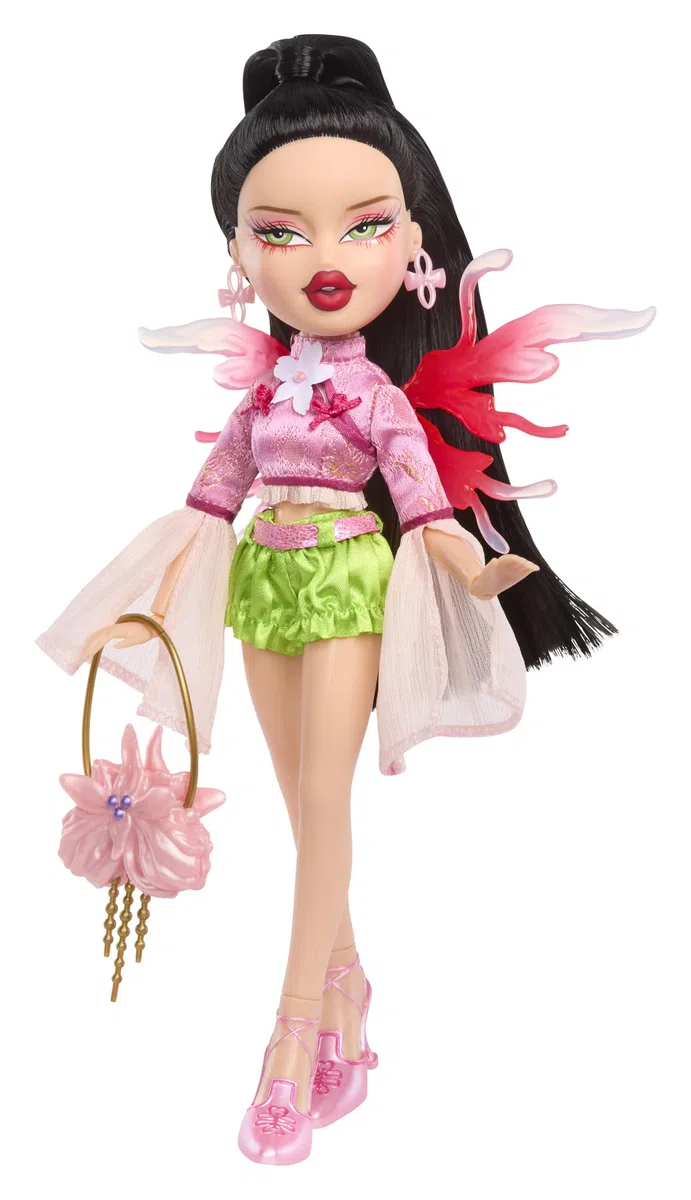 Bratz Fashion Pixiez Jade - Bambola Fantasy da Collezione con Abiti e Accessori Reali, le Ali si Trasformano in un Anello