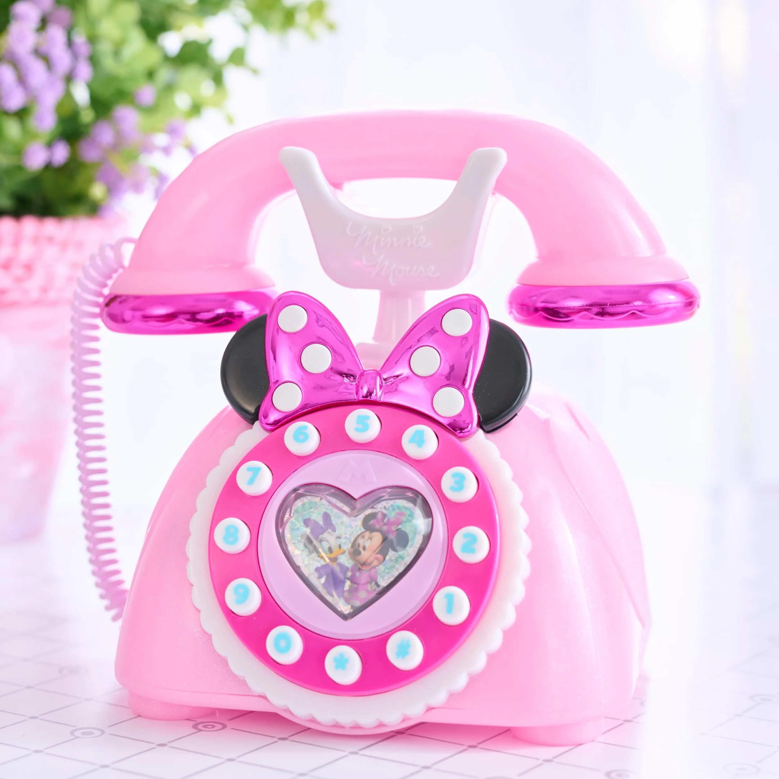 Just Play Telefono Rotante di Minni Parla con Me Disney Junior, con Effetti Luminosi e sonori, Gioco di finzione, Giocattoli per Bambini dai 3 Anni