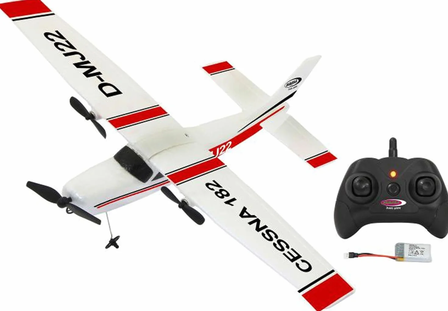 JAMARA Cessna 182 Aereo Telecomandato 2,4 GHz Gyro 2CH - Modello Radiocomandato Con Giroscopio, Volo Stabile e Automatico, In Microschiuma Flessibile