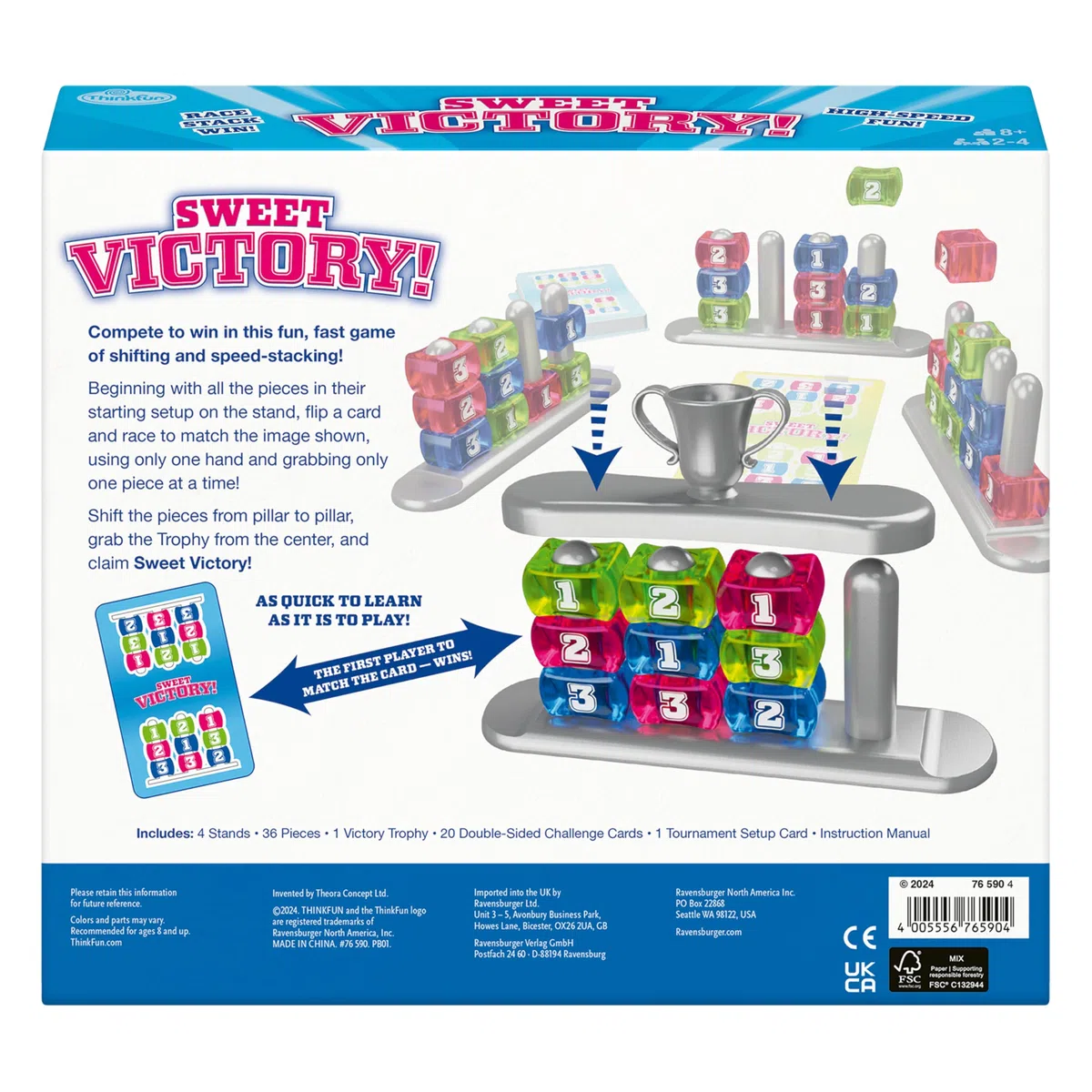 ThinkFun Sweet Victory l The Race to Finish Speed Party Game l per 2-4 giocatori 8+