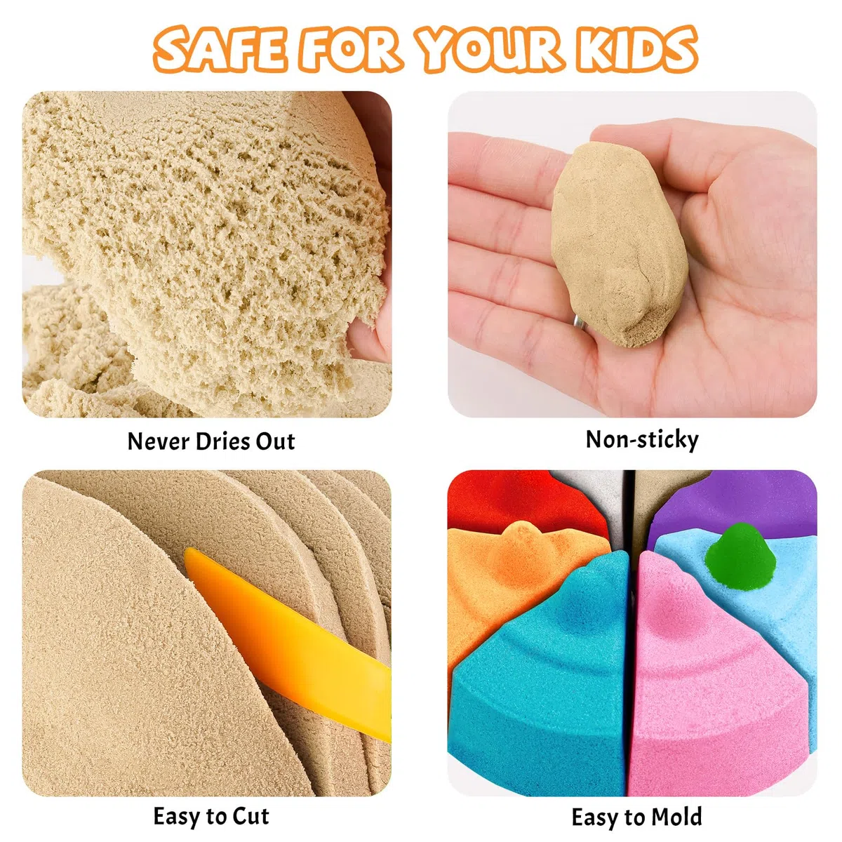 NiToy Play Sand, FlexiSand 5 kg Sabbia da Gioco Modellabile per Bambini, Sabbia da Modellazione per Dare Forma e Impastare, Facile da Maneggiare, Applicazione Pulita, Promuove il Gioco Creativo (Beige