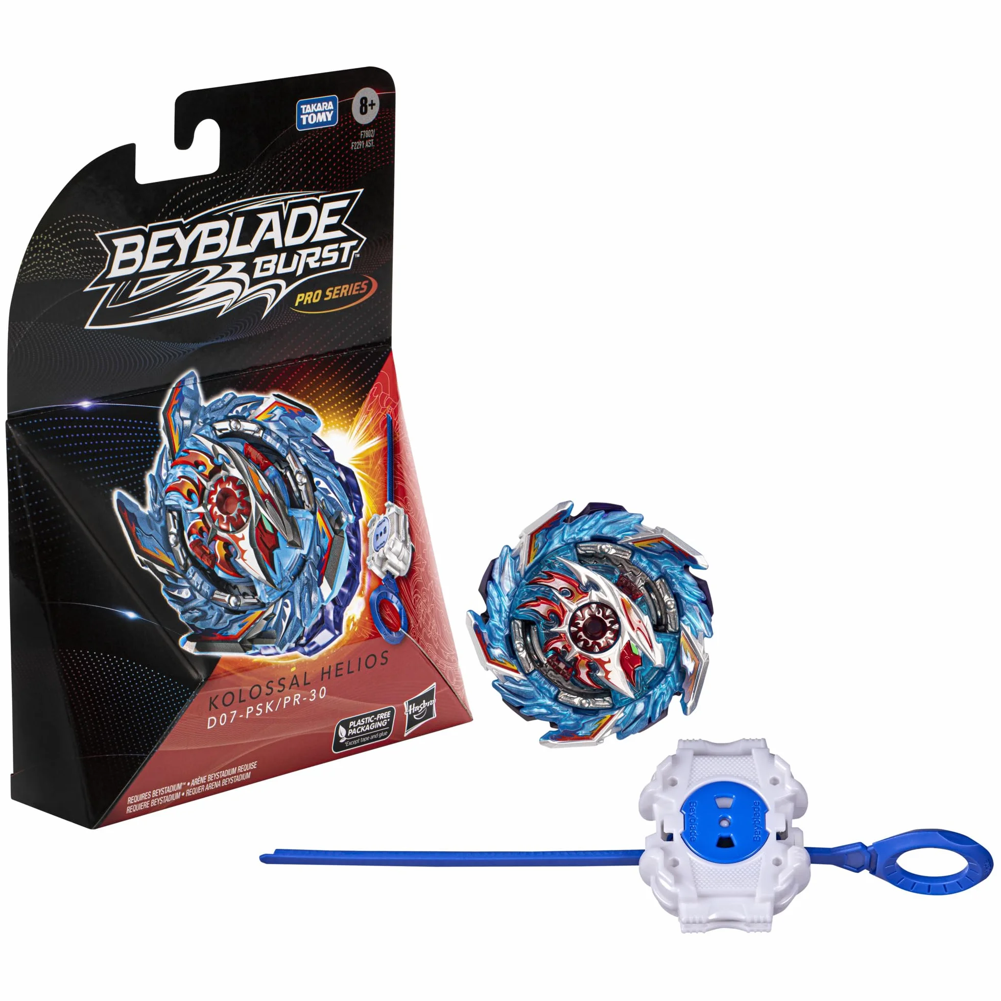 Beyblade Burst Pro Series Kolossal Helios Starter Pack - Maglietta rotante con lanciatore, giocattolo per ragazzi e ragazze a partire da 8 anni