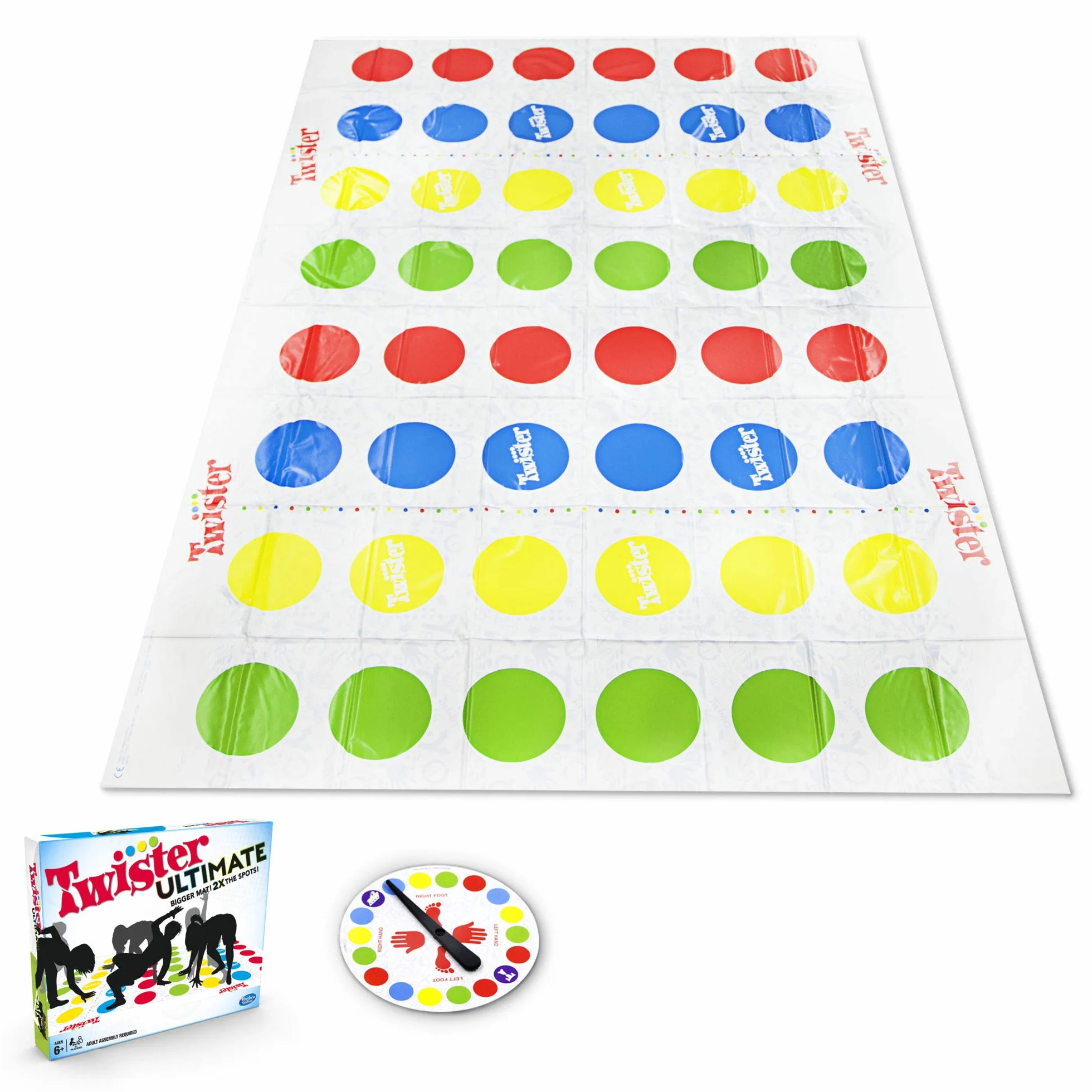 Hasbro Gaming Twister Ultimate: tappetino più grande, macchie più colorate, famiglia, gioco per feste per bambini dai 6 anni in su; compatibile con Alexa (esclusiva Amazon)