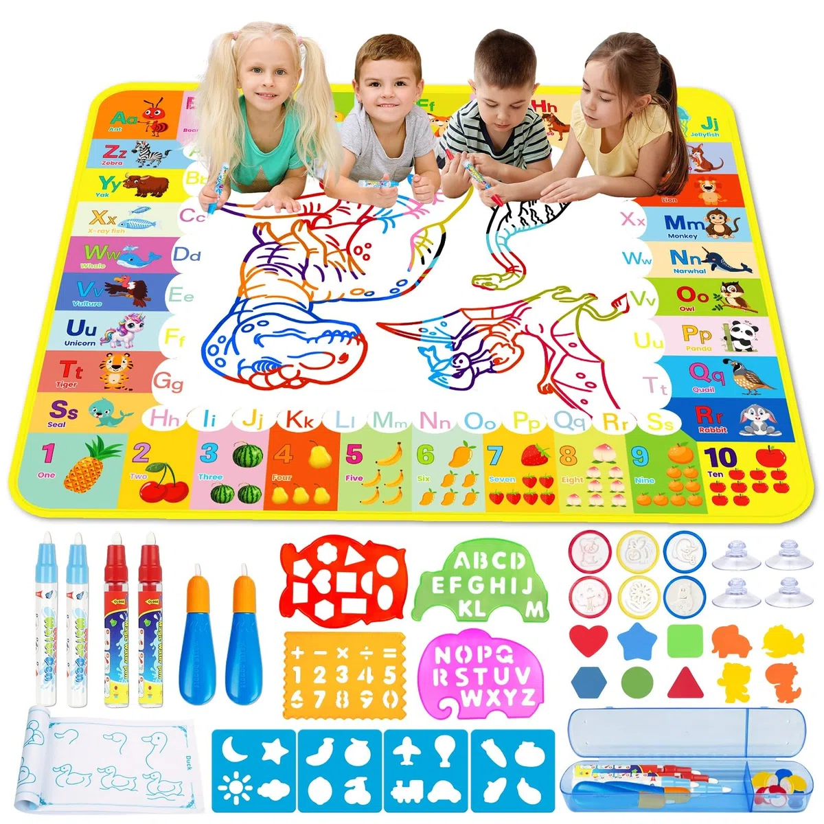 Aqua Water Doodle Matte, tappetino per bambini Aqua Magic Doodle, 120 x 100 cm, giocattolo per bambini a partire da 1 2 3 anni, regalo di compleanno per bambini