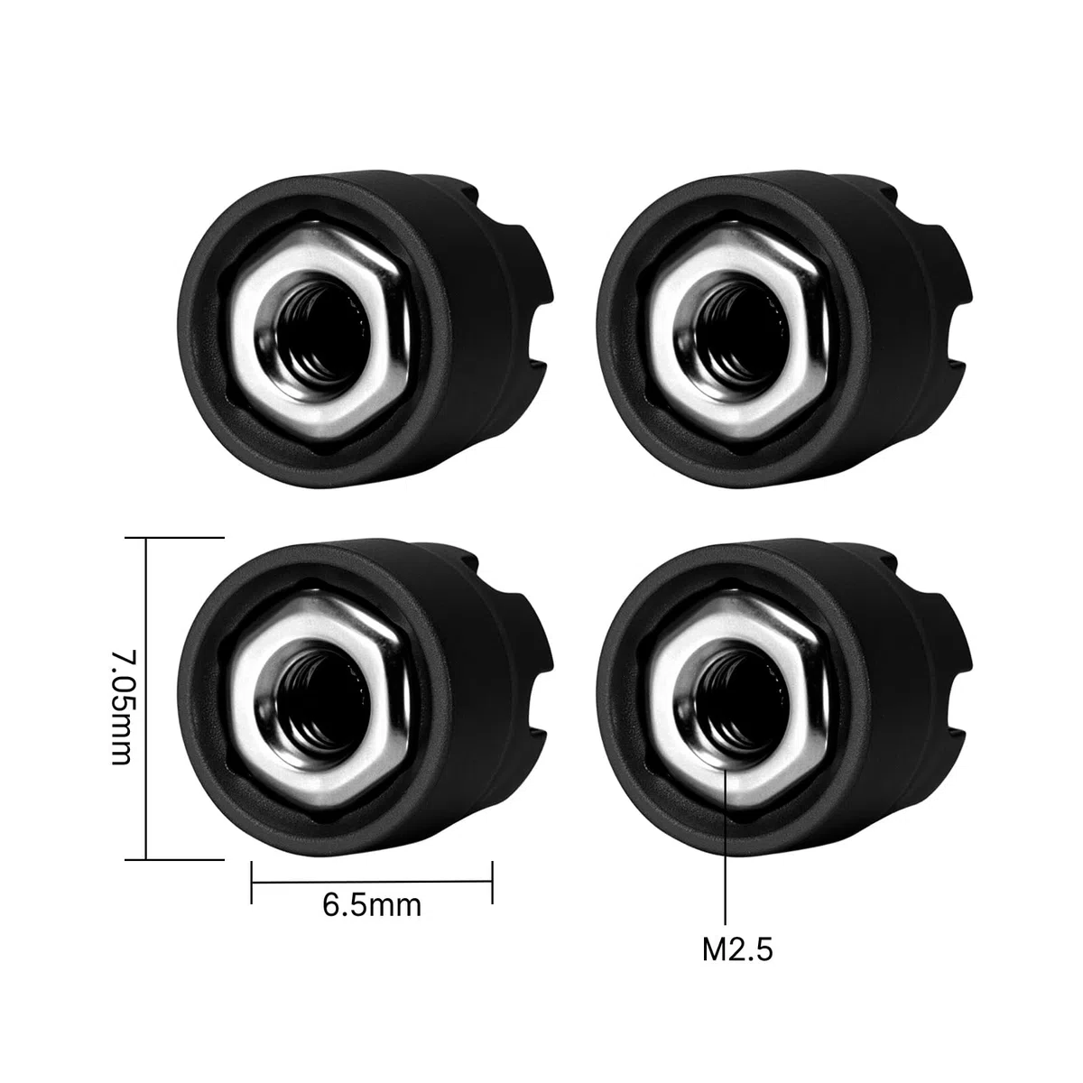 INJORA Dadi di bloccaggio M2.5 con tappo in alluminio per cingolati TRX4M 1/18 RC