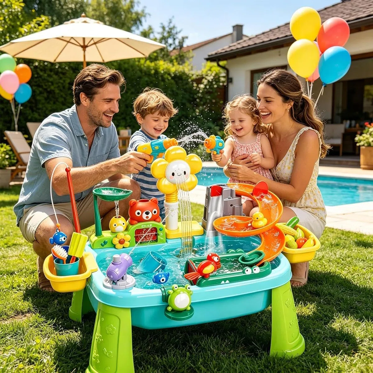 Tavolo Acquatico Per Piccoli,Rubinetto Girevole Divertenti Giocattoli Sensoriali,Tavoli Acquatici Per Bambini Da Esterno - Per Bambini E Bambine Interno Esterno Giardino Casa Asilo