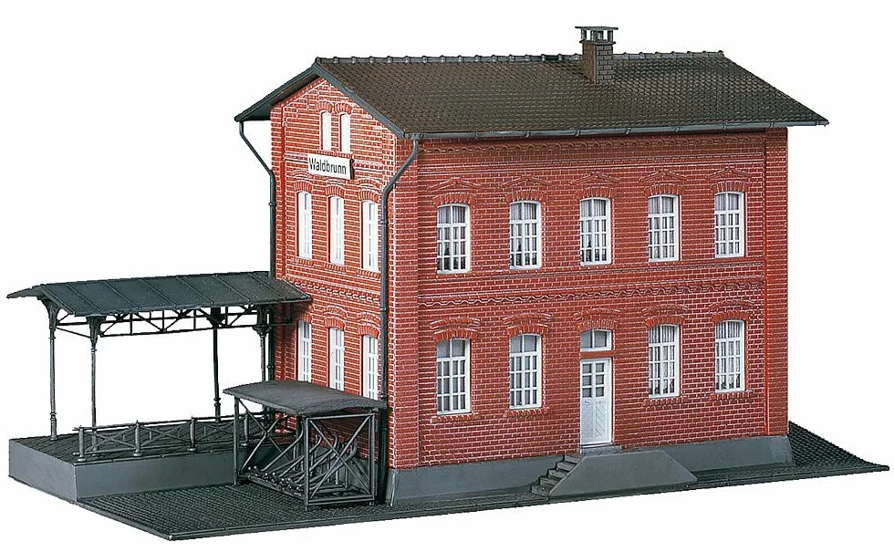 Faller Stazione ferroviaria Waldbrunn Modellino con 82 Pezzi 240 x 125 x 135 mm I Modelleisenbahn Accessori H0 Costruzione I Modelleisenbahn H0 Stazione Ferroviaria