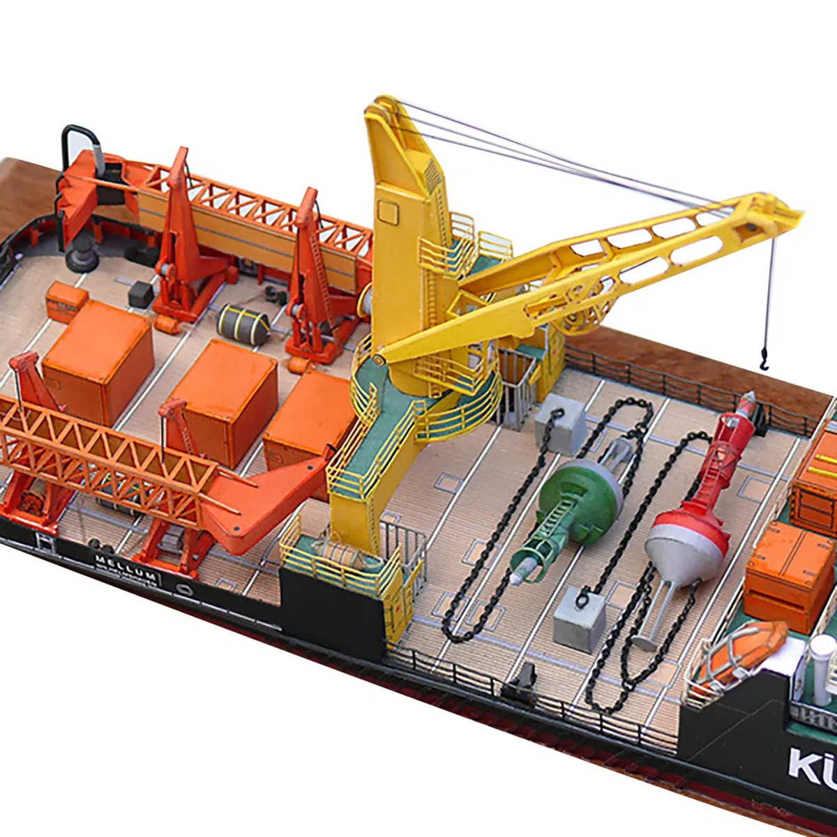 TECKEEN Nave di monitoraggio ambientale della guardia costiera tedesca Mellum della nave di carta in scala 1/250 (kit smontato)