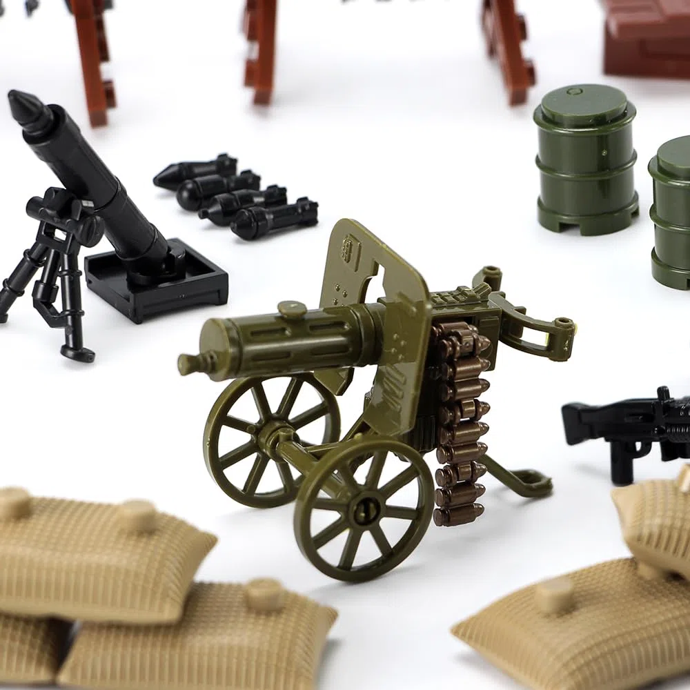 Pacchetto di armi WW2 Set di blocchi di costruzione di giocattoli militari per figure di soldati Pacchetto di modelli di equipaggiamento dell'esercito Pezzi compatibili con le principali marche